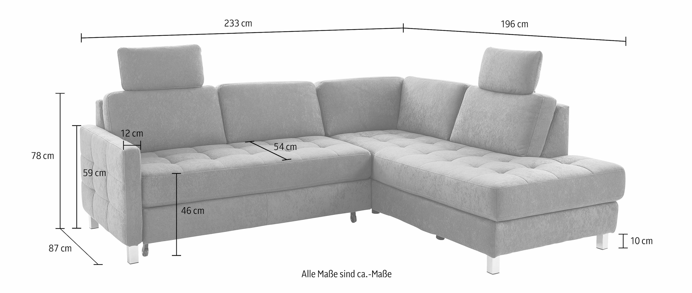 sit&more Ecksofa »Pablo L-Form«, wahlweise mit Bettfunktion