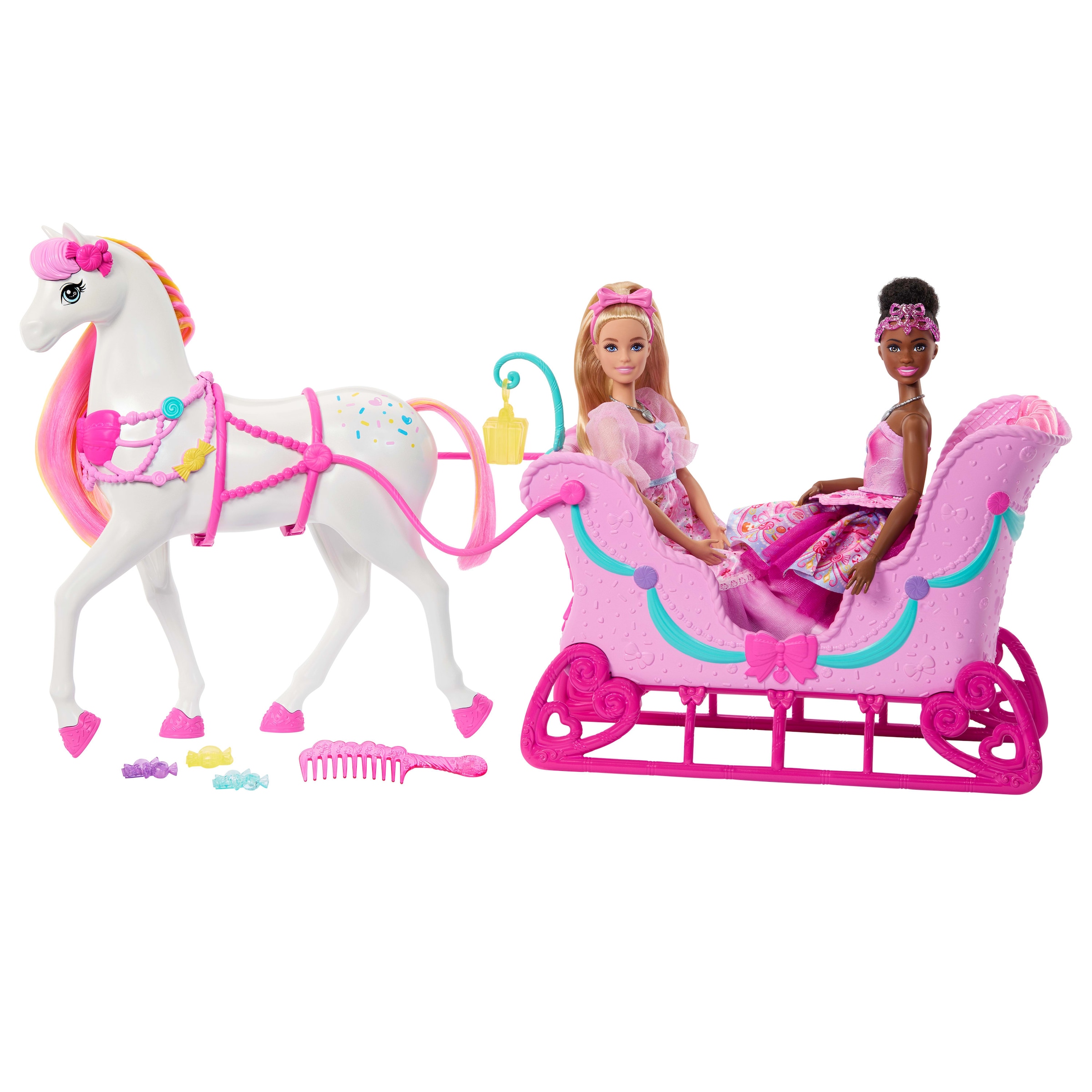 Barbie Puppen Fahrzeug »Barbie in Der Nussknacker, Pferd und Schlitten« Pferd mit duftender Mähne