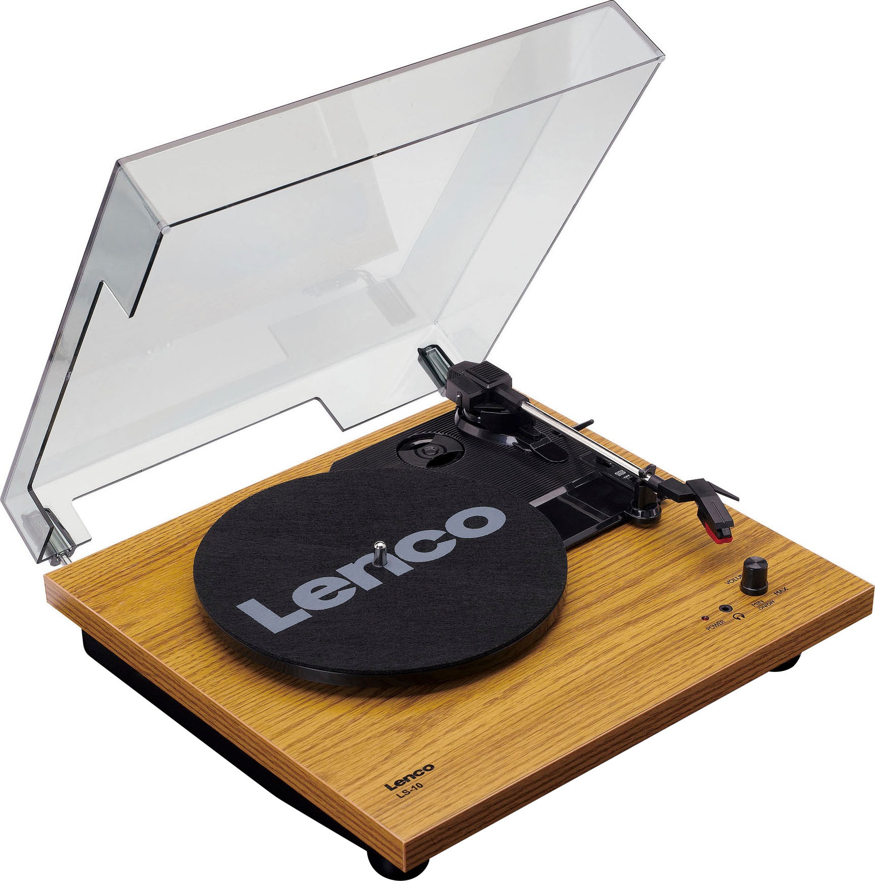 Lenco Plattenspieler »LS-10WD Plattenspieler mit Lautsprechern (Weiß/Holz)«  ➥ 3 Jahre XXL Garantie | UNIVERSAL