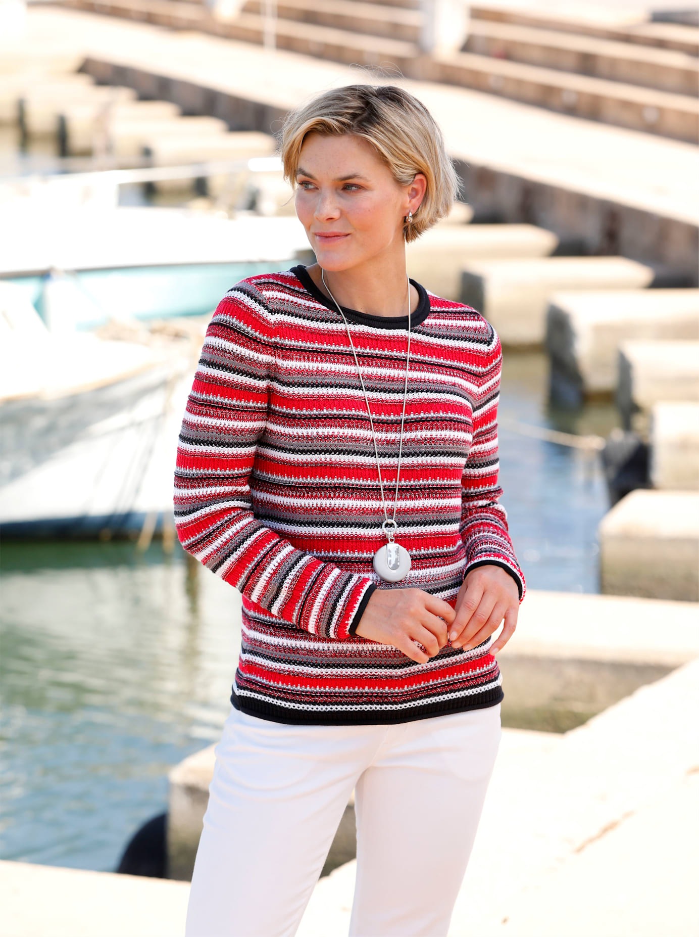 Casual Looks Strickpullover »Streifenpullover«