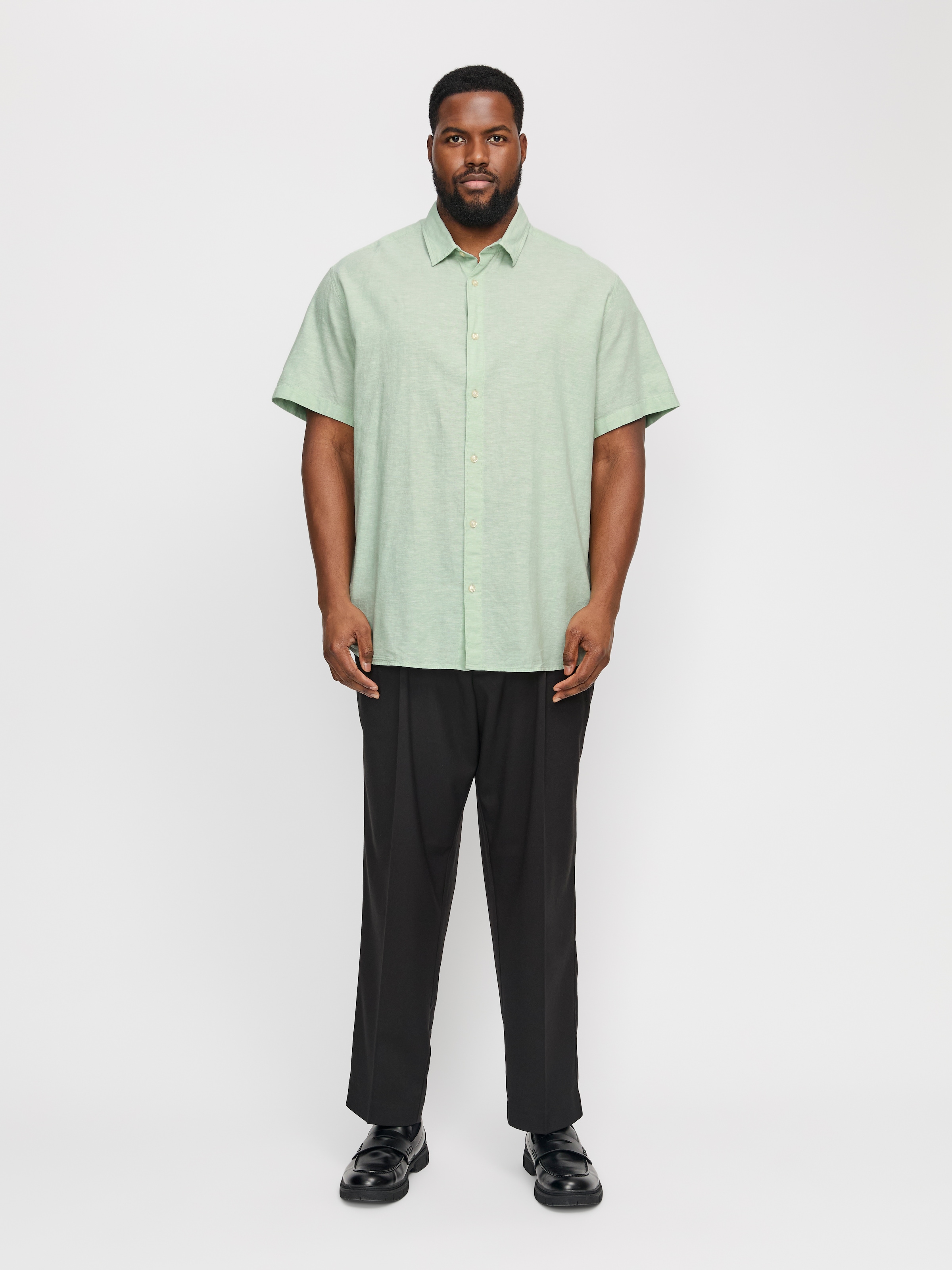 Jack & Jones PlusSize Kurzarmhemd »JJEBREEZE SHIRT SS SN PLS«, mit Hemdkragen