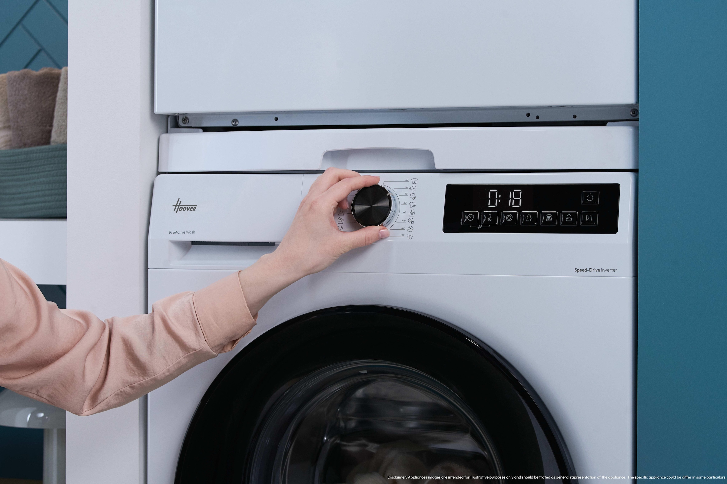 Hoover Waschtrockner »HGWDQ485SB6-84« 8 kg /5 kg 72 dB(A) Vielseitige Kurzprogramme