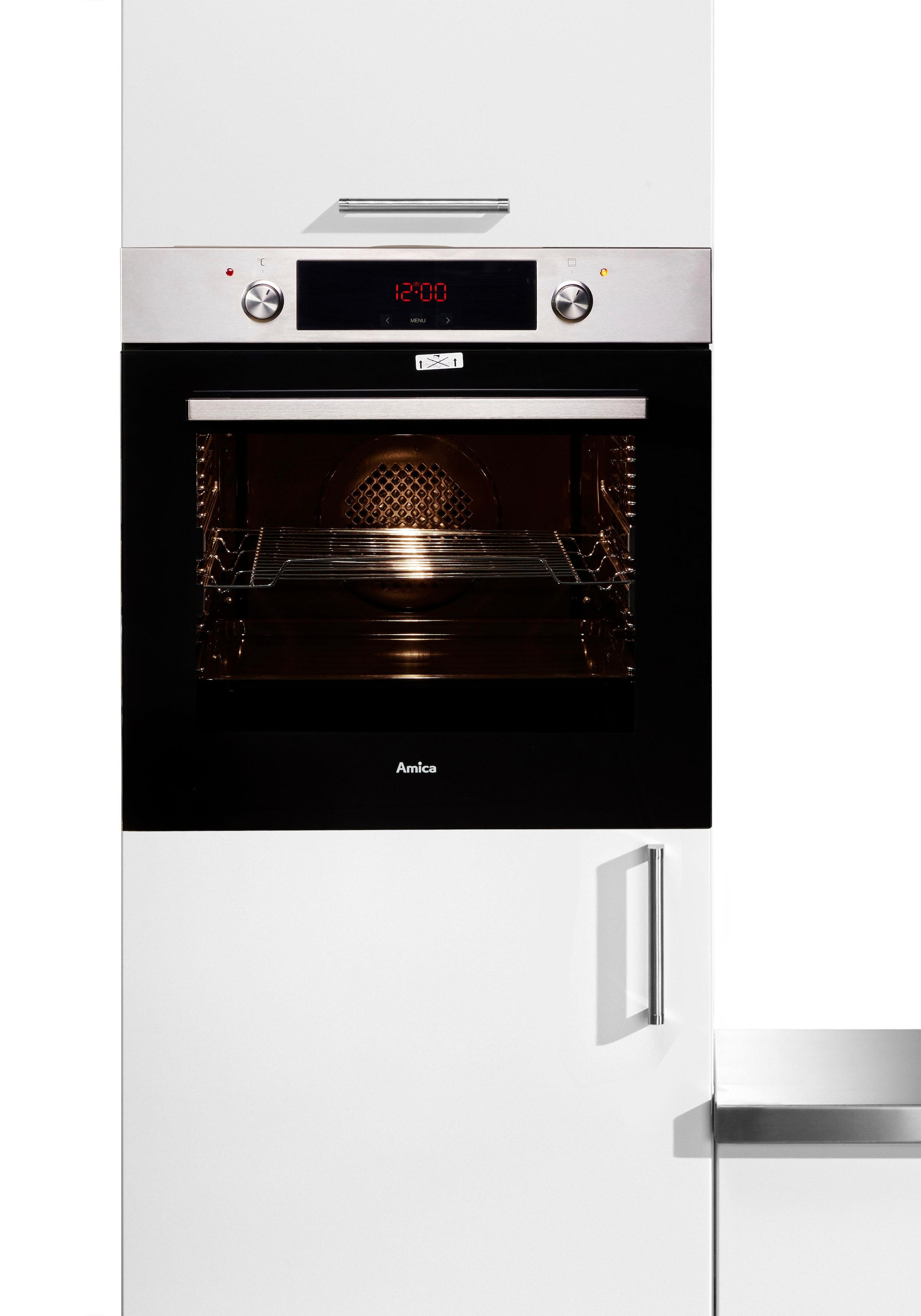 Amica Einbaubackofen  »EBX 944 620 E«, mit 2-fach-Teleskopauszug, Simple Steam, Extra großer Ofen mit 2 Auszügen, Backbleche gleiten sicher heraus.
