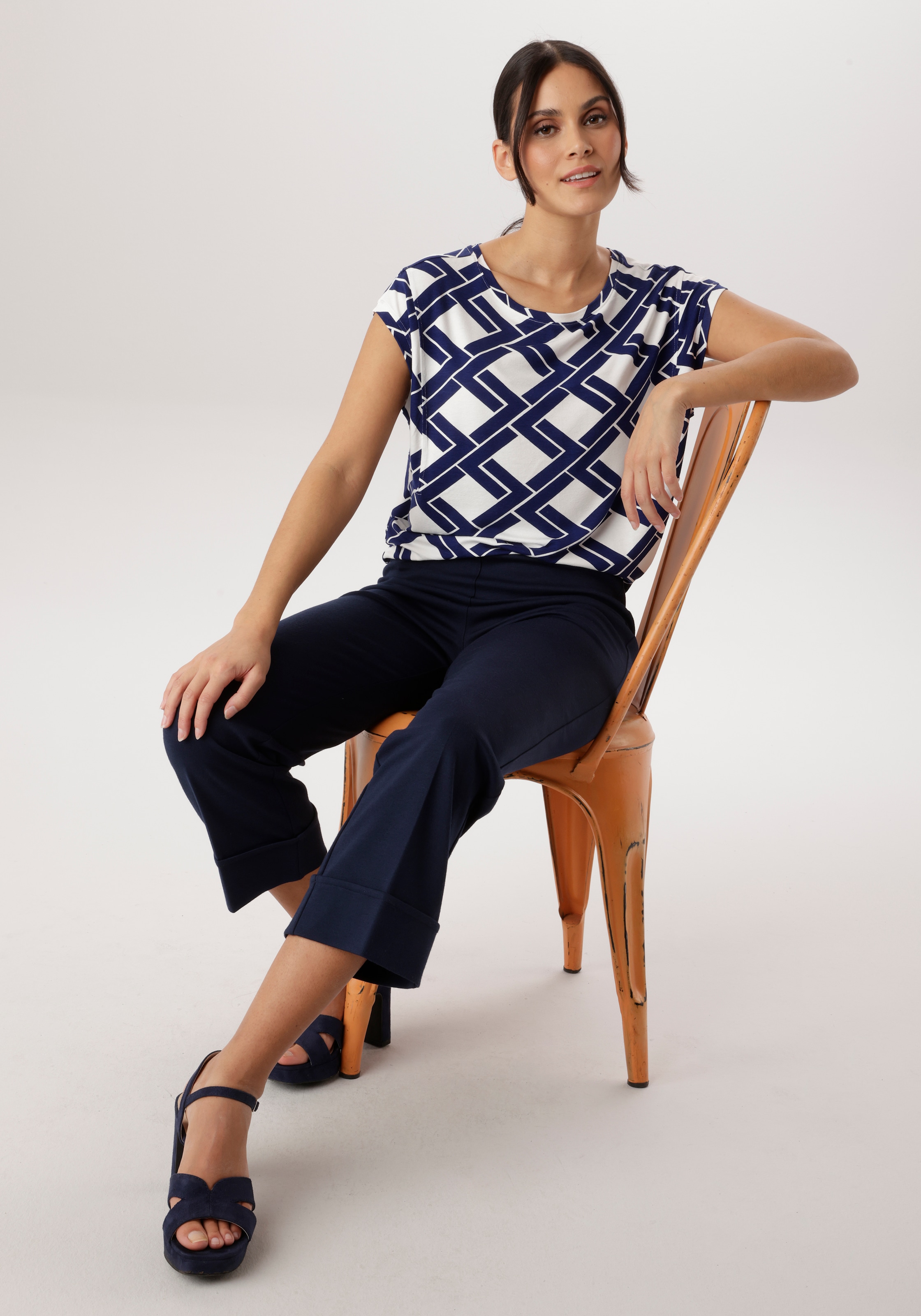 Aniston SELECTED Schlupfhose  breiten, fixierten Umschlag am Saum - NEUE KOLLEKTION