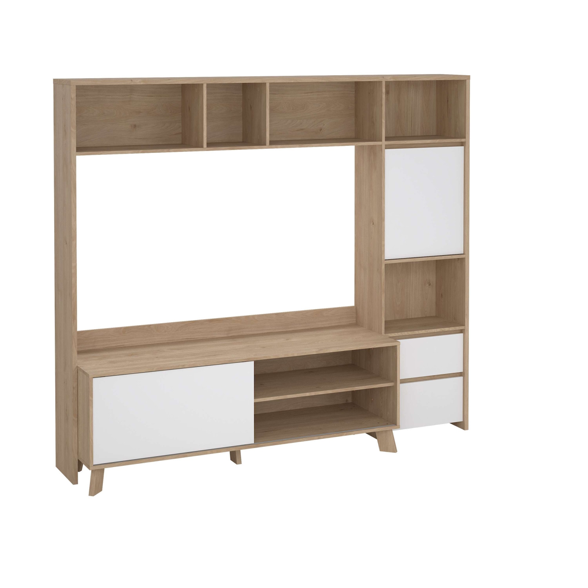 INOSIGN Wohnwand »Next, TV-Wand, TV-Möbel, Wohnwand, Sideboard«, mit Schiebetür und 2 Schubladen, Breite 209 cm, Höhe 182 cm