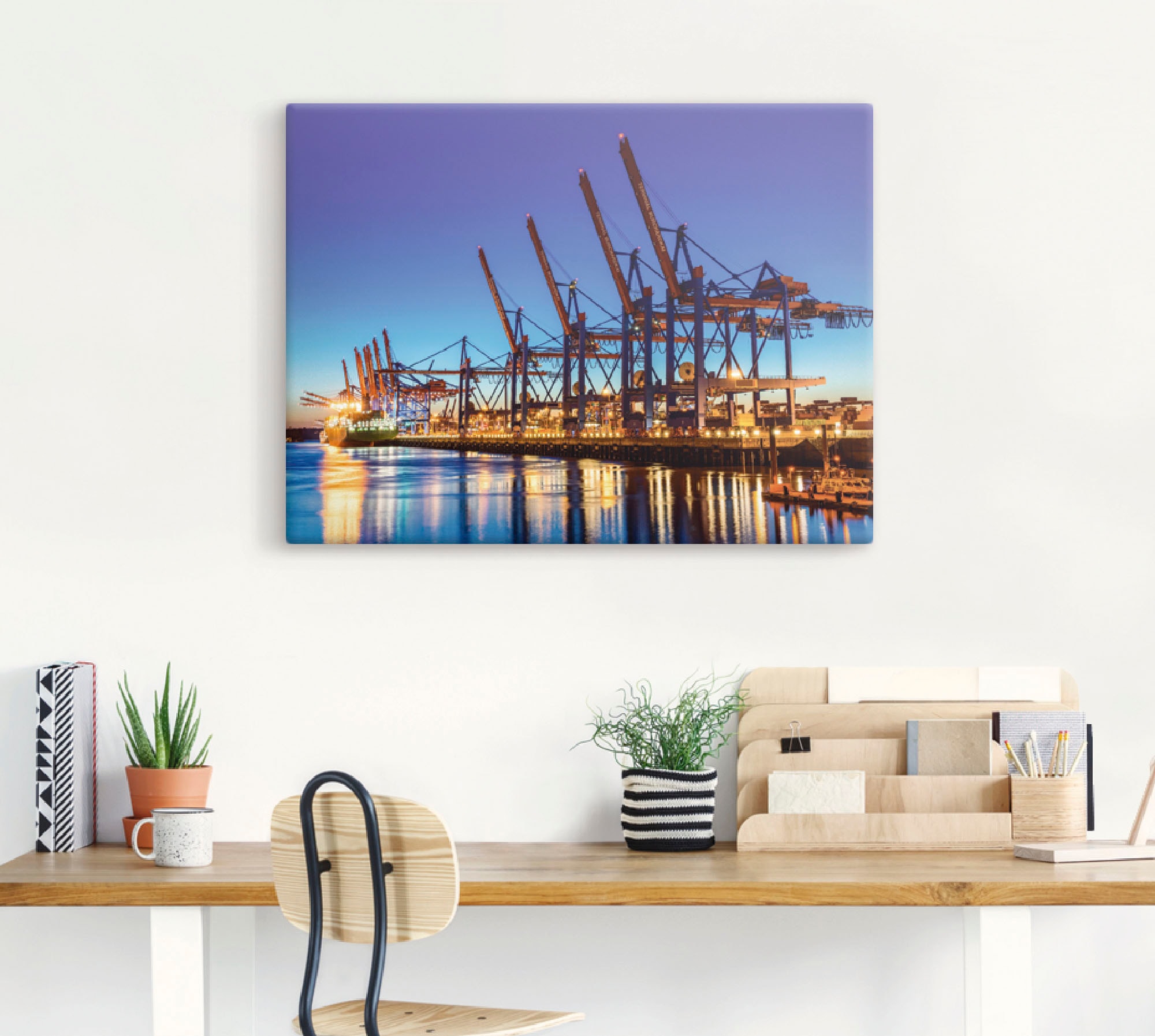 Artland Leinwandbild »Hamburg Containerhafen«, Deutschland, (1 St.), auf Keilrahmen gespannt