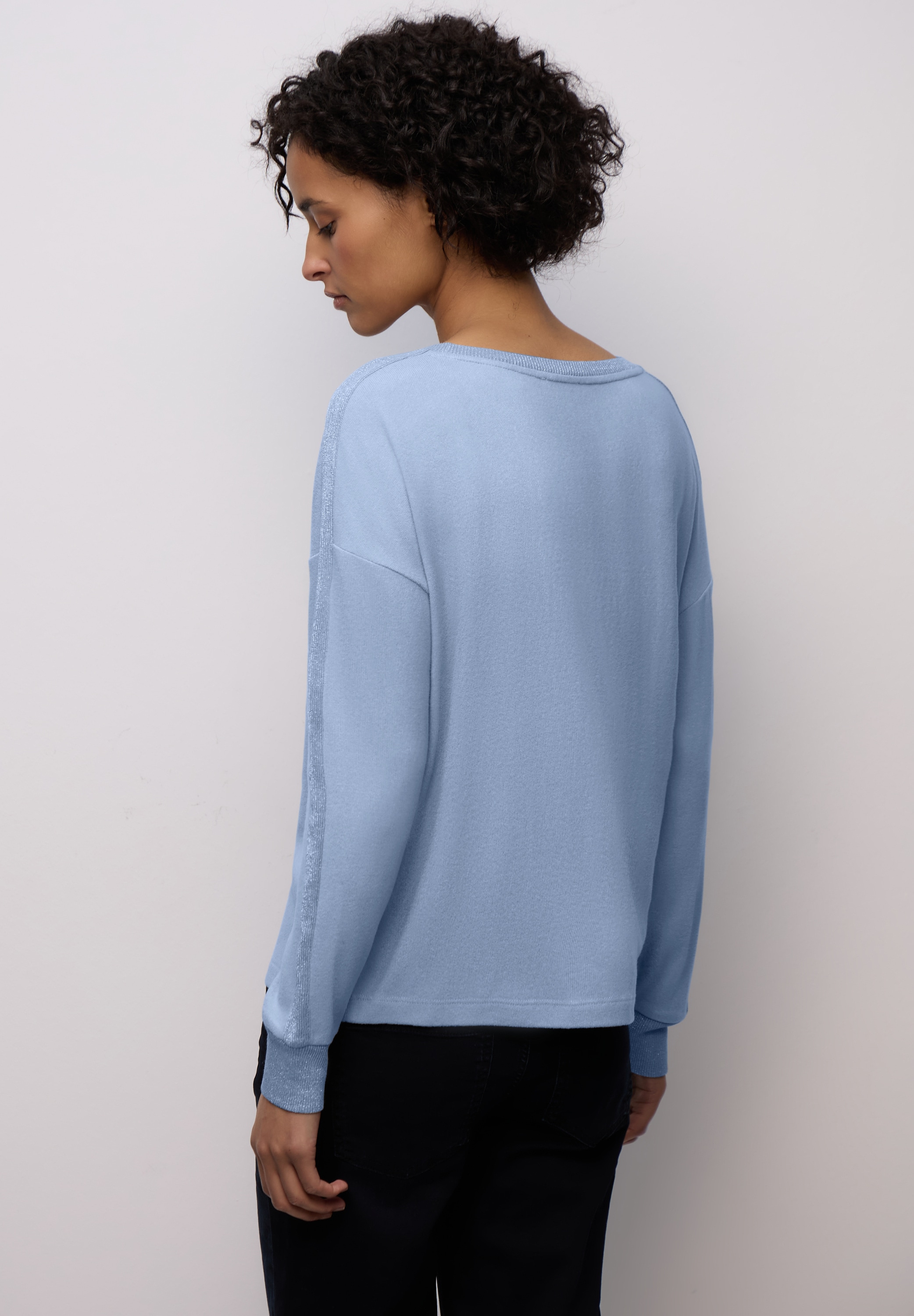 STREET ONE Langarmshirt mit Glitzerdetails