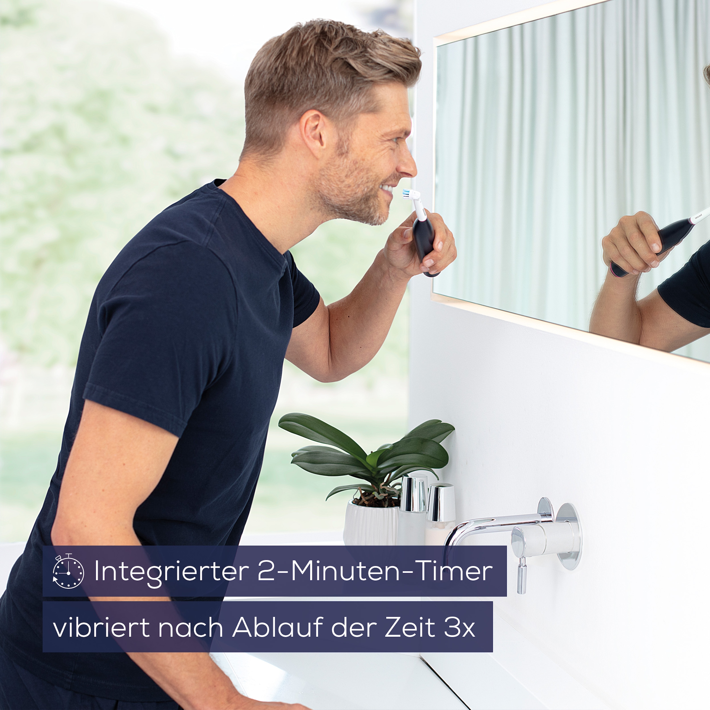 BEURER Elektrische Zahnbürste »TB 50, Elektrische Zahnbürste mit Andrucksensor & Langzeitakku«, 1 St. Aufsteckbürsten, Effektive Plaque-Entfernung, 3 Programme, bis zu 45 Tage Akkulaufzeit