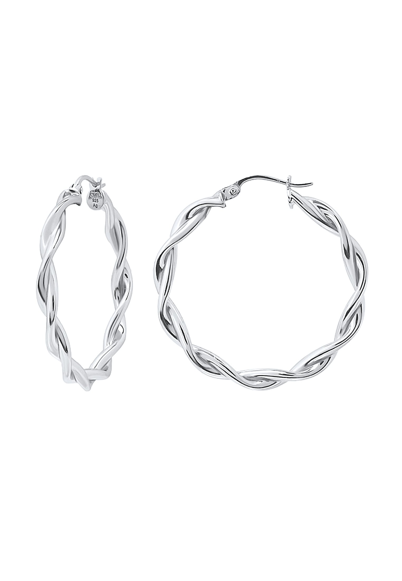 Elli Paar Creolen »Ohrringe Creolen Bügelcreolen gedreht 925 Sterling Silber«