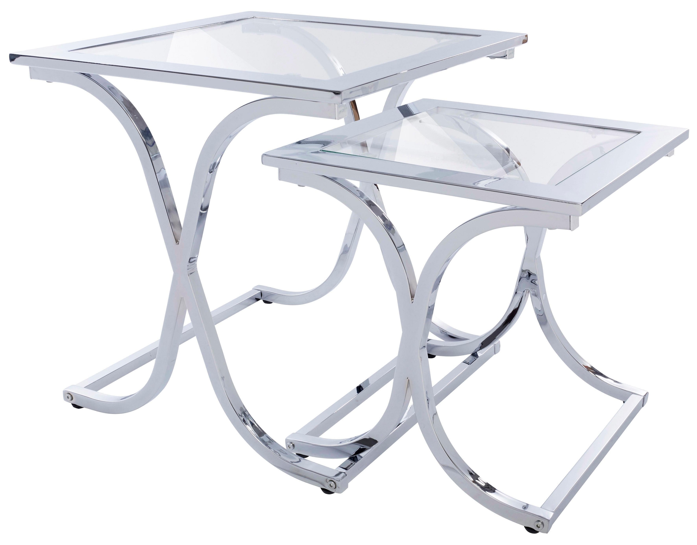 Guido Maria Kretschmer Home&Living Satztisch »Ballum, TOPSELLER!, OTTOs Choice«, mit edlem Metallgestell und Glasplatte