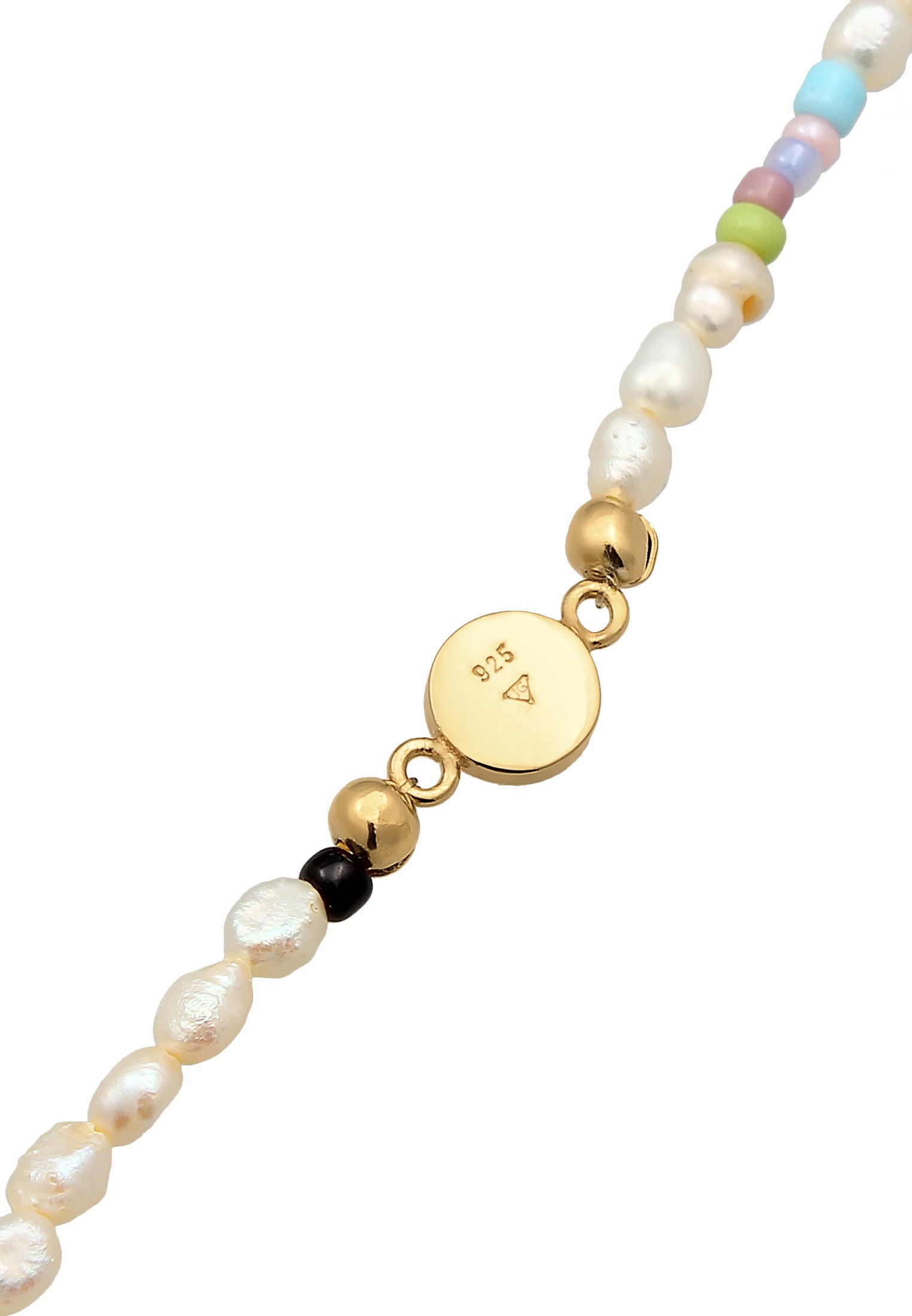 Elli Silberkette »Halskette Süßwasserperlen Yin & Yang Herz Smiling 925 Silber«