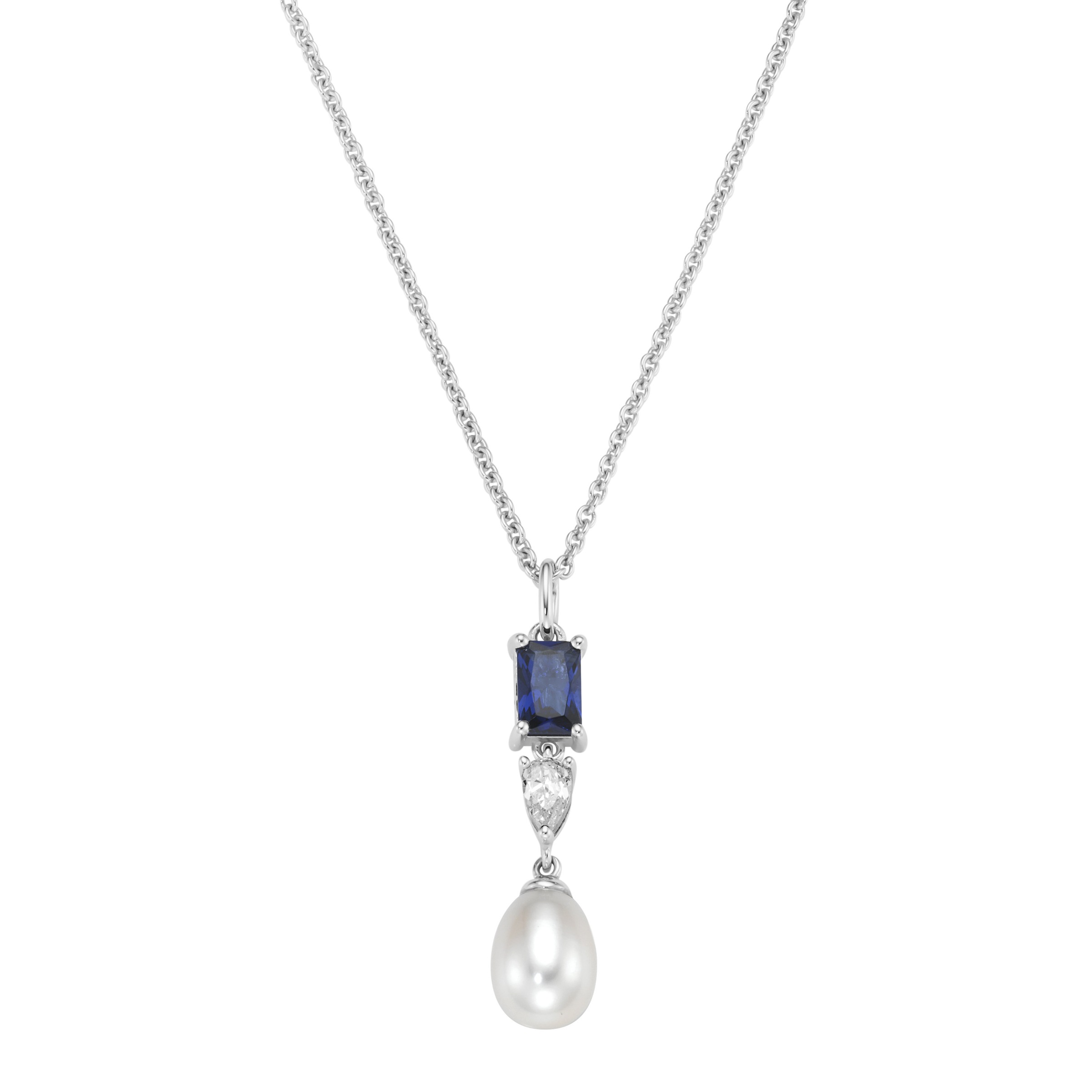 Smart Jewel Kette mit Anhänger »Kette mit stilvollen Steinen und Süßwasser-Perle, Silber 925«