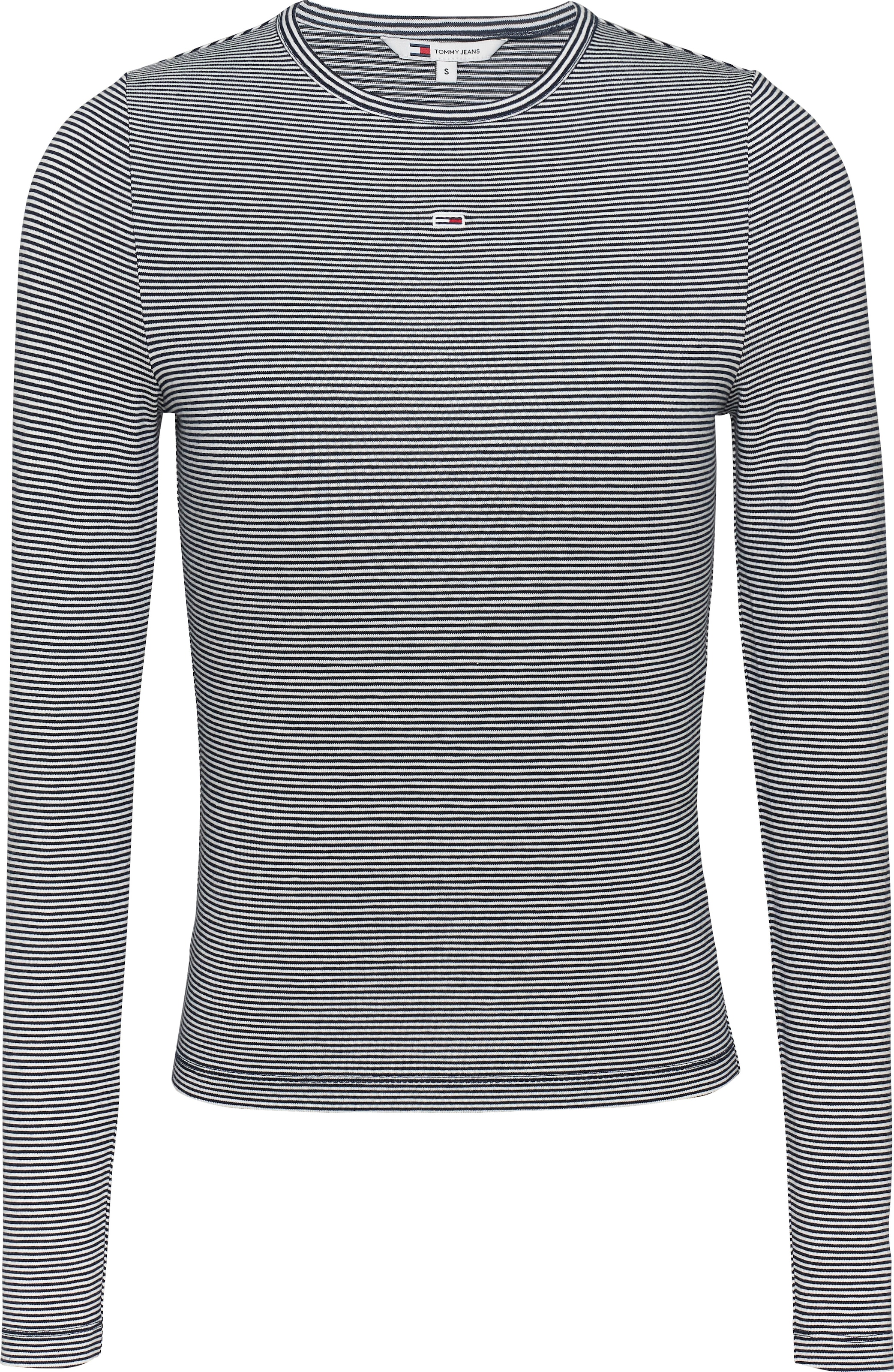 Tommy Jeans Langarmshirt »TJW SLIM STRIPE ESSENTIAL RIB LS«, in Rippenoptik, Streifendessin
