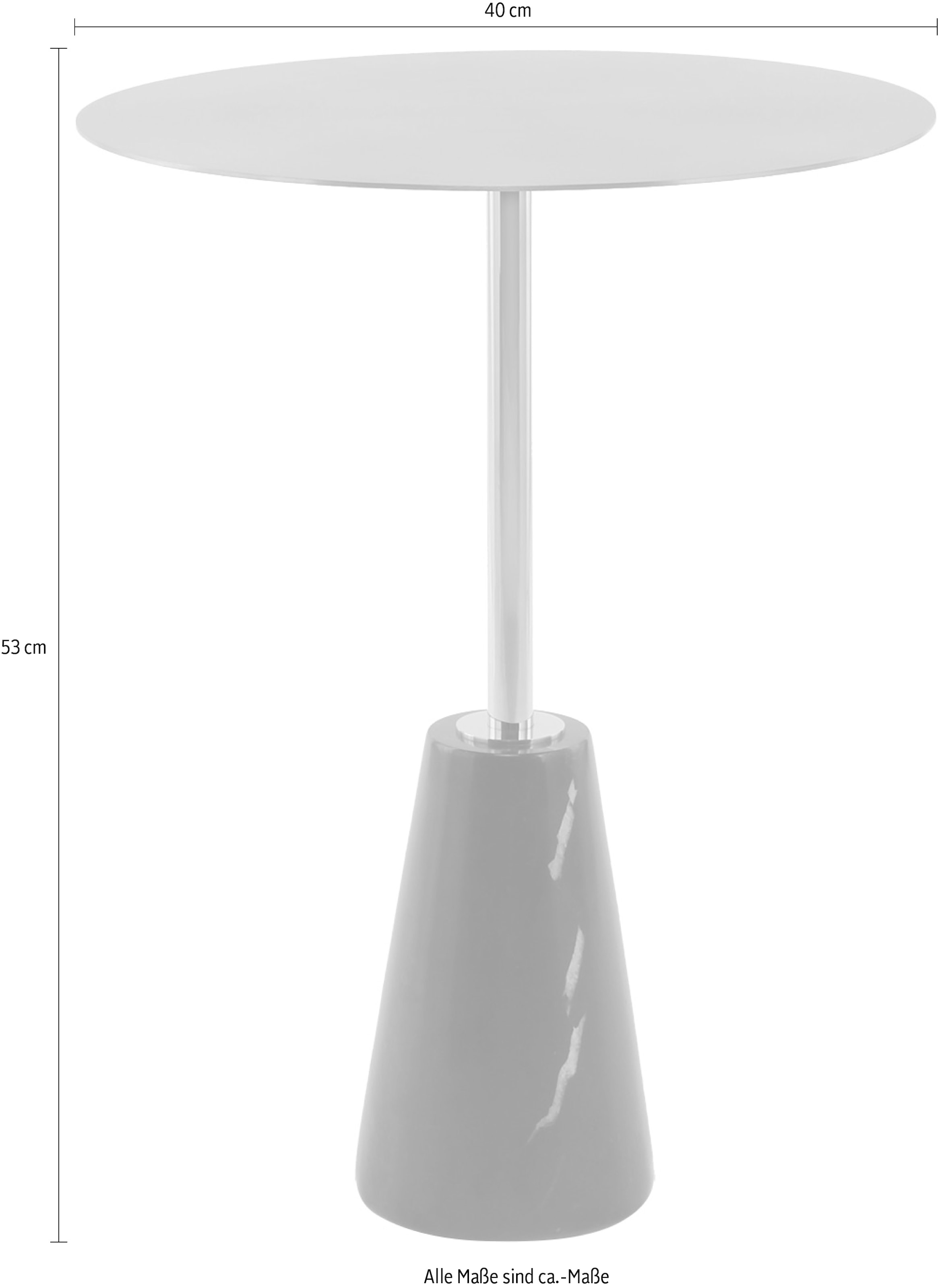 Kayoom Beistelltisch »Oscar 325, Ausgestattet mit stabilem Marmorfuß,  Edelstahl-Gestell« 1 Stk. tlg. Stabiler Marmorfuß, runde Ablagefläche und Gestell aus Edelstahl