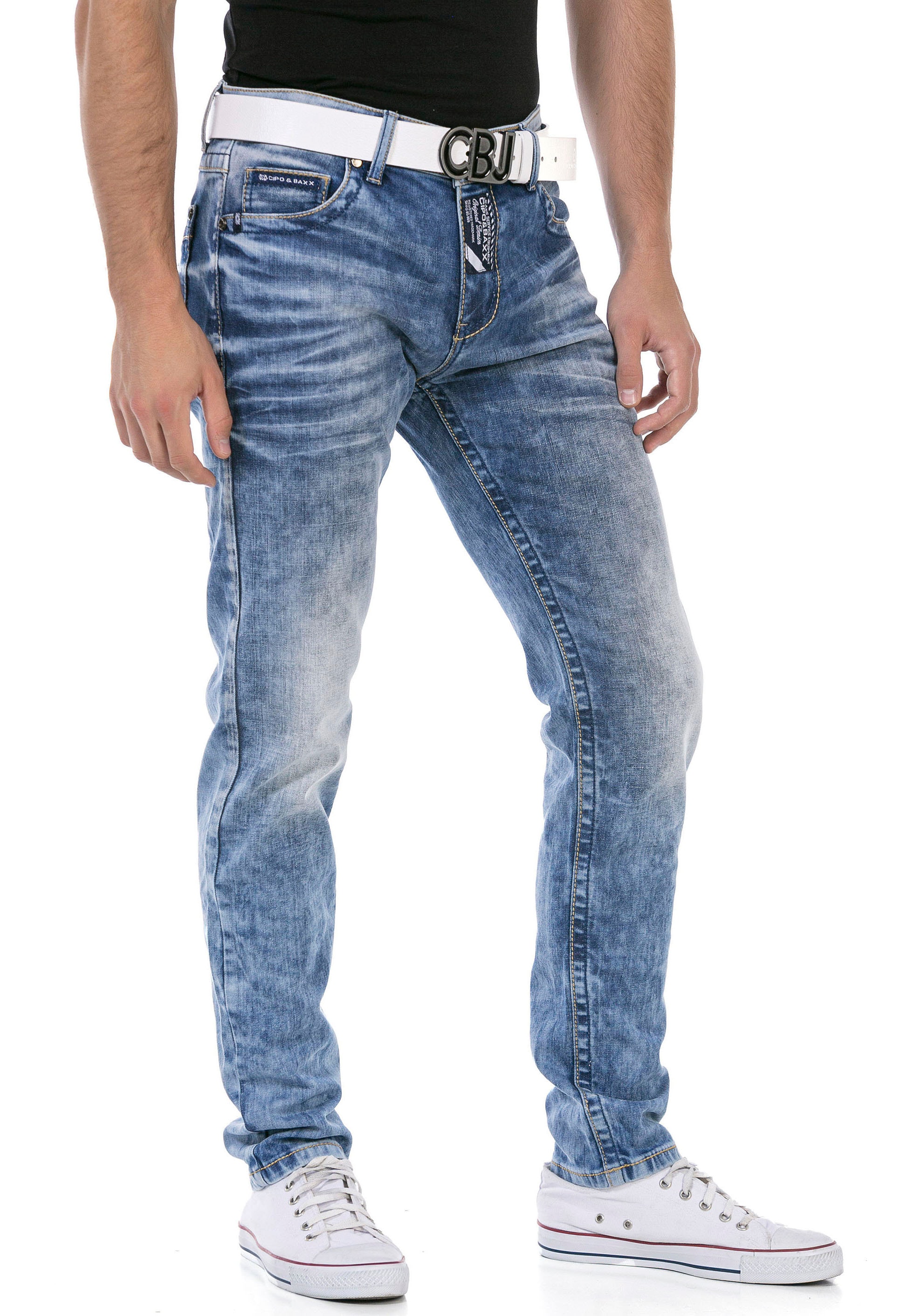Cipo & Baxx Regular-fit-Jeans mit markanter Waschung