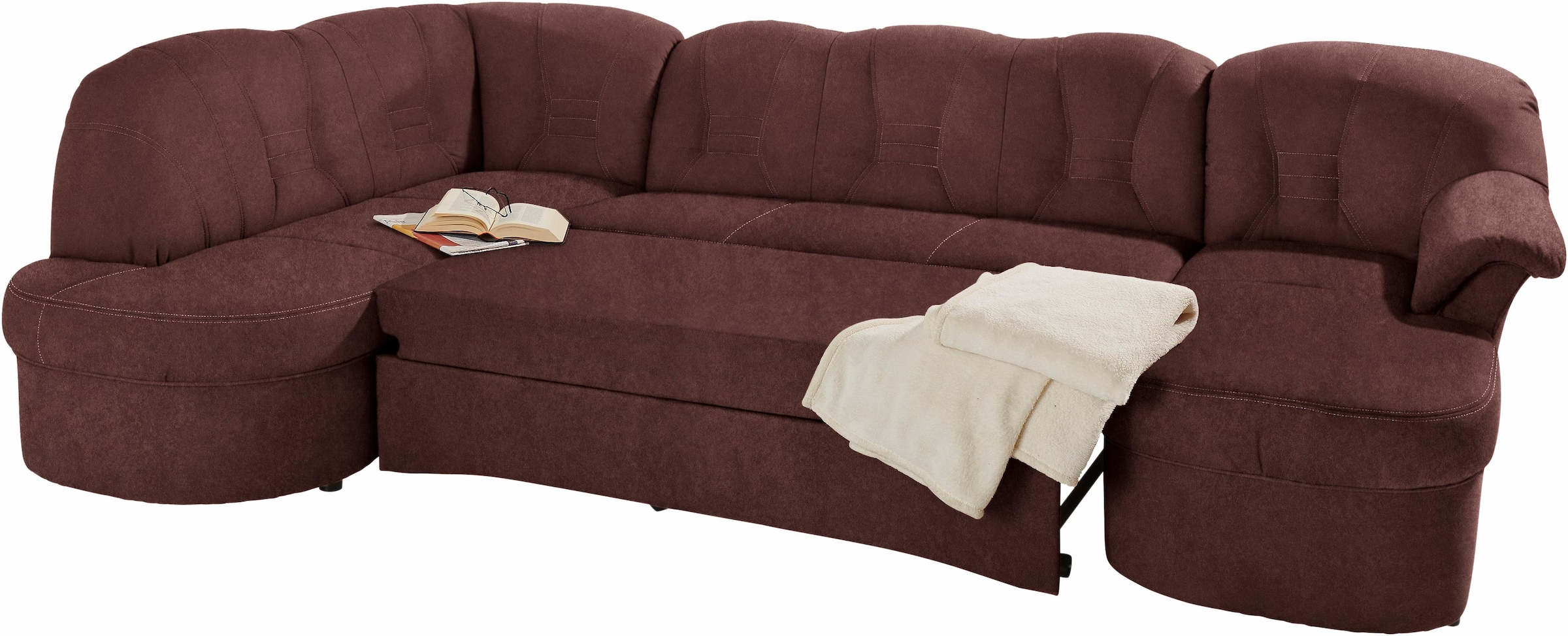 DOMO collection Wohnlandschaft »Elva U-Form«, wahlweise mit Bettfunktion und Federkern