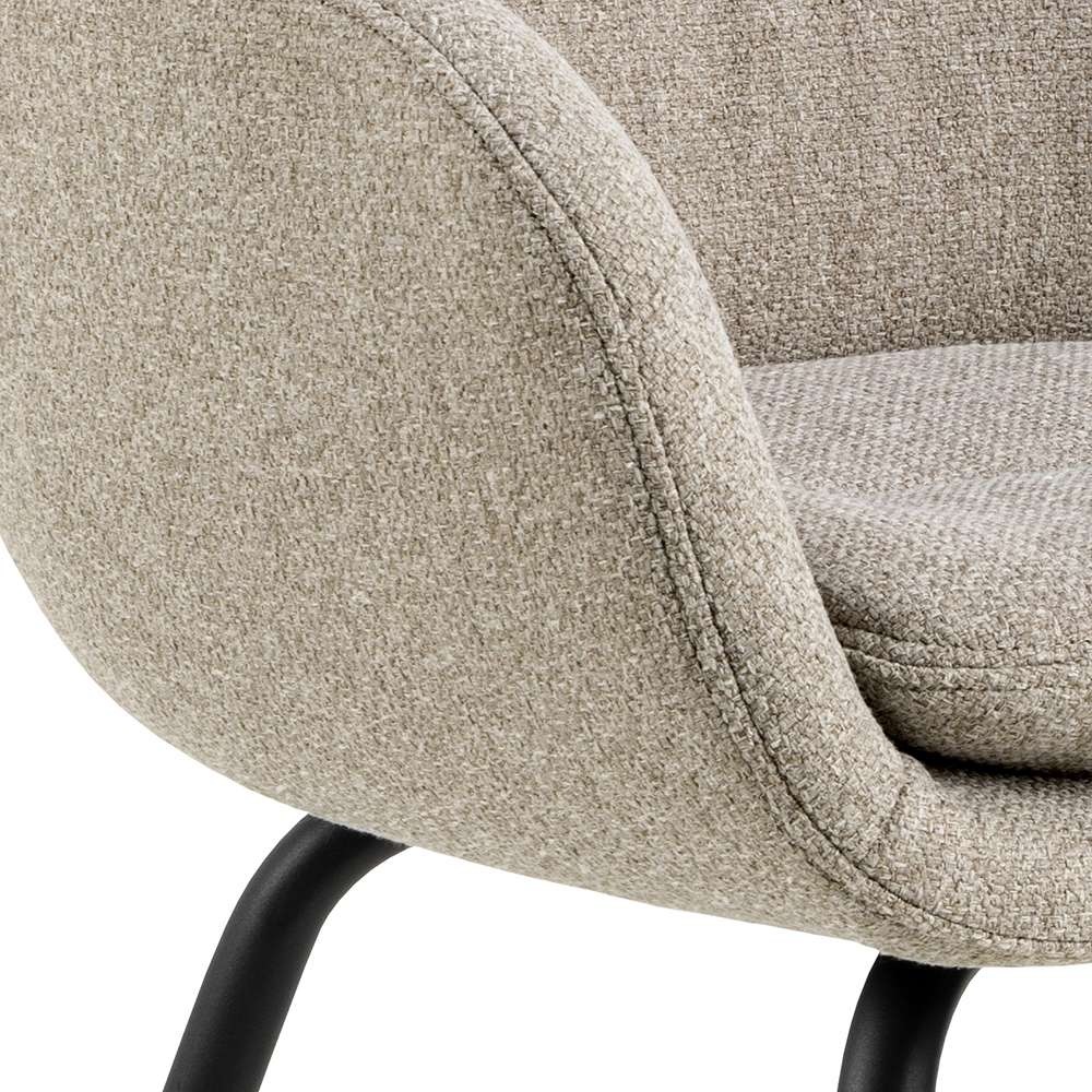 ACTONA GROUP Esszimmerstuhl »Dora«, Esszimmerstuhl mit Armlehne, Alea Beige, Gestell matt schwarz