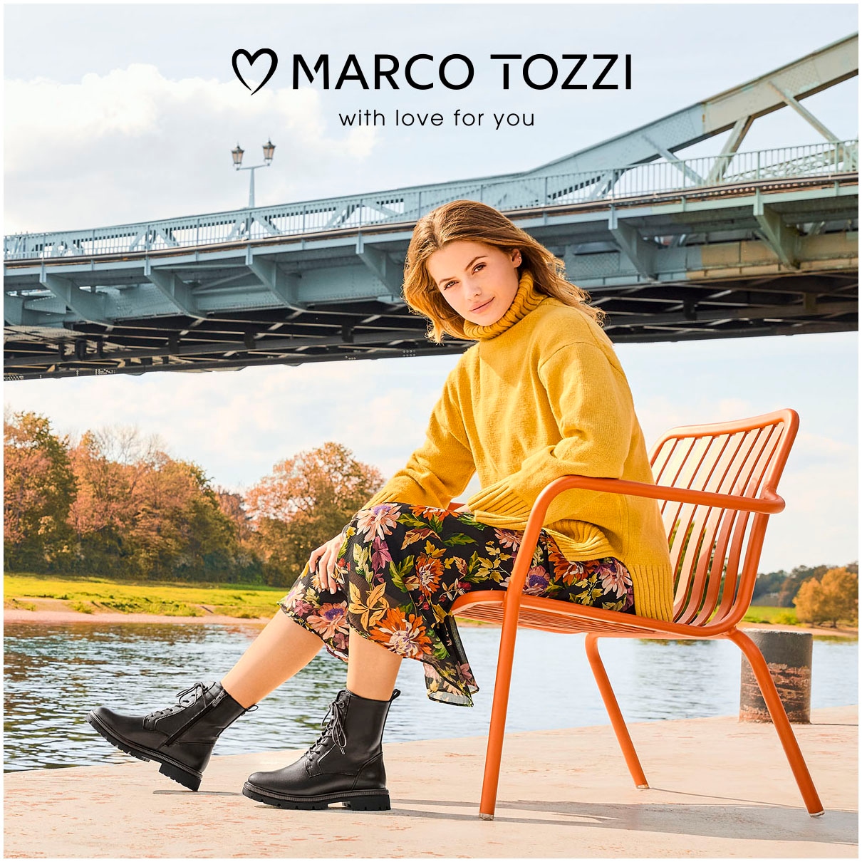 MARCO TOZZI Schnürstiefelette, Blockabsatz, Schnürboots in veganer Verarbeitung