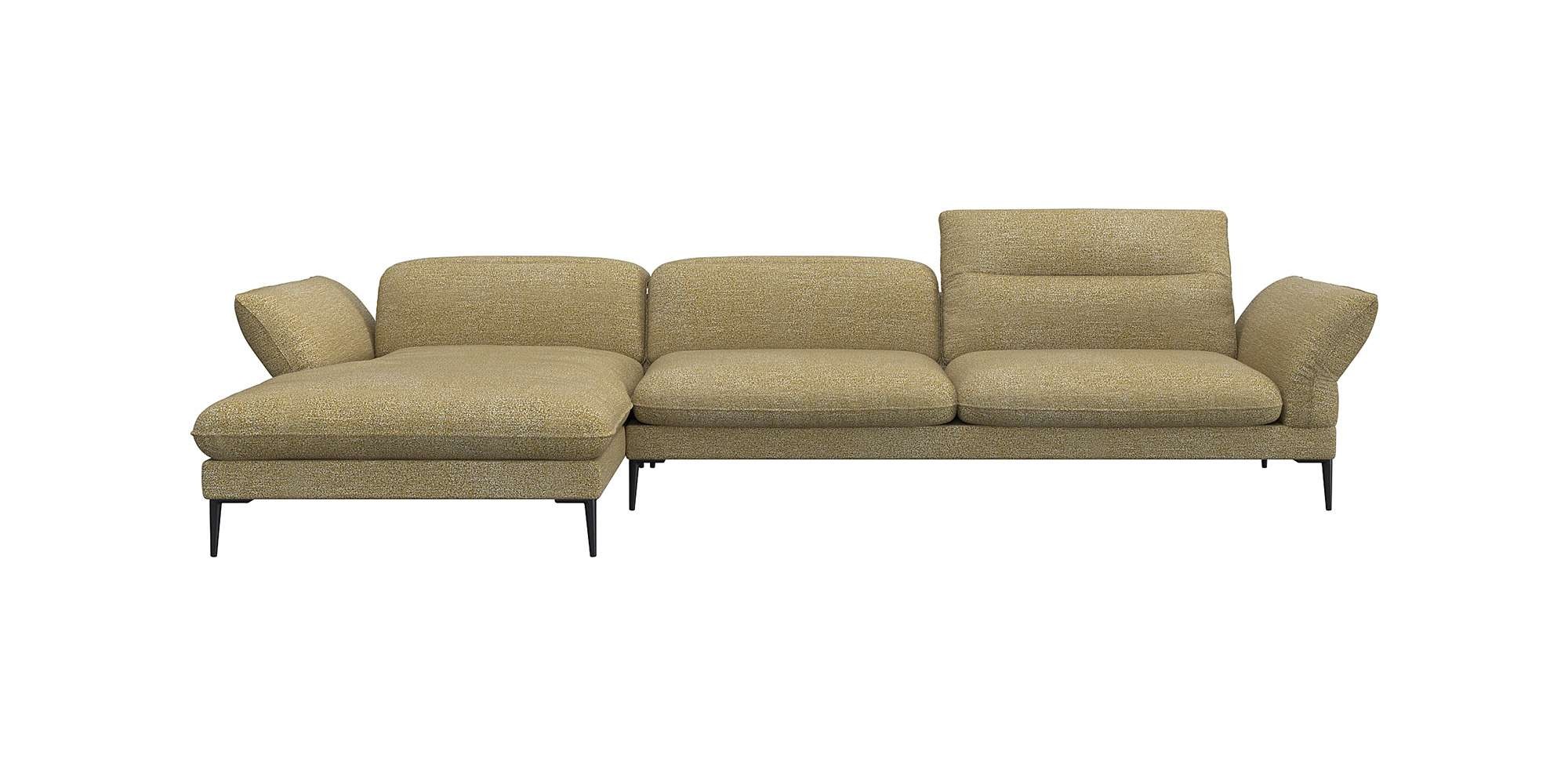 FLEXLUX Ecksofa »Salino, Funktionssofa mit Recamiere, Relaxsofa, Ecksofa«, Sofa mit Arm- und Kopfteil-Verstellungen, Kaltschaum & Stahl-Wellen