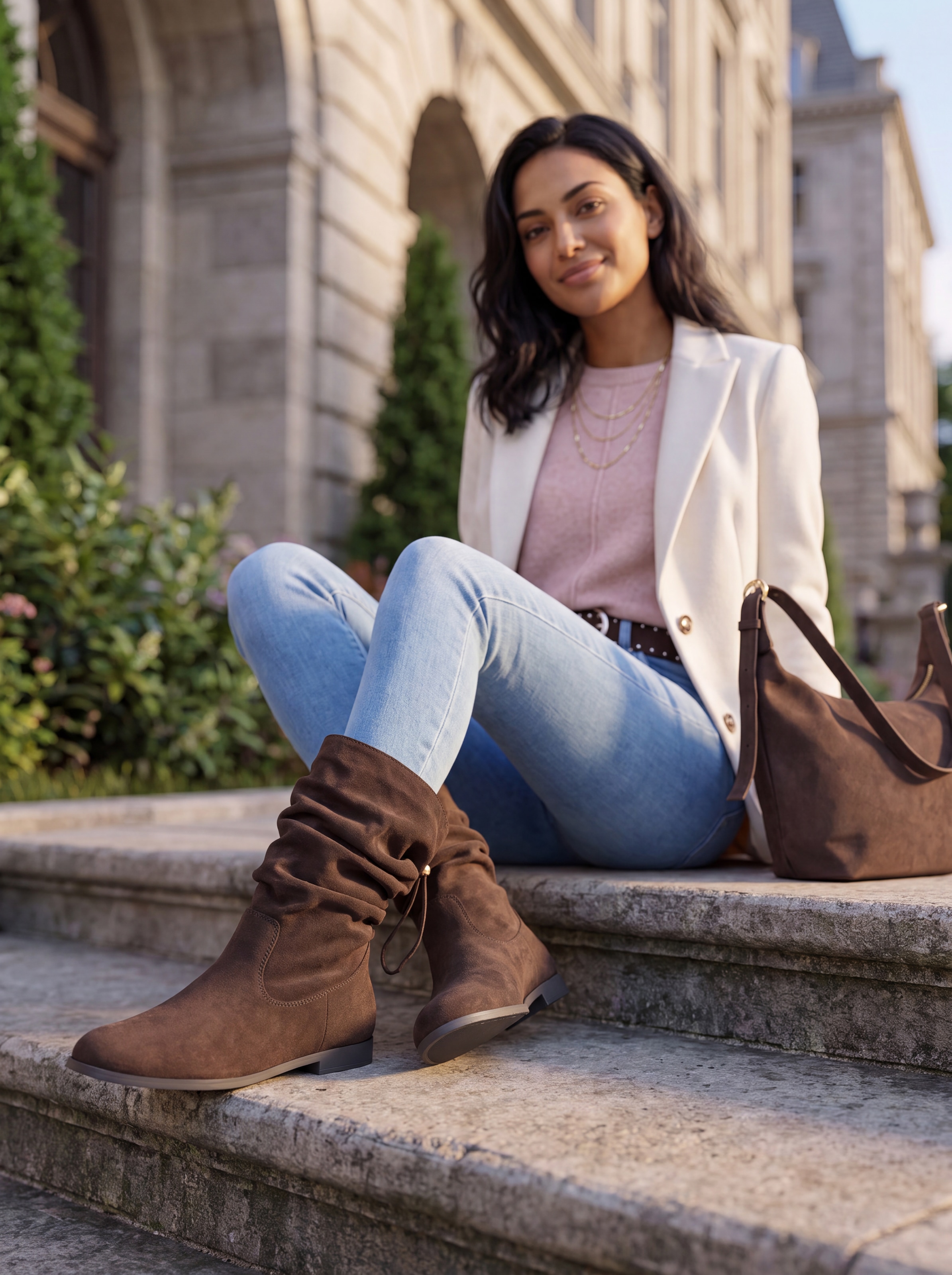 LASCANA Stiefel »Stiefelette, Slouchy Boots,«  NEU mit Gummi-Kordelzug, in zwei verschiedenen Längen tragbar VEGAN