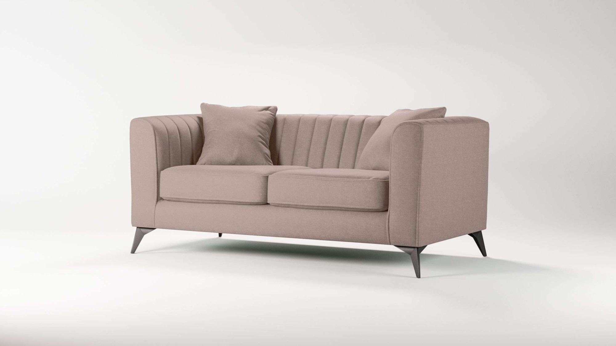 Places of Style 2-Sitzer »MATTHEW elegantes Designsofa, Maße B/T/H: 170/86/74 cm«, Steppung im Rücken, lose Sitzkissen, incl. Zierkissen