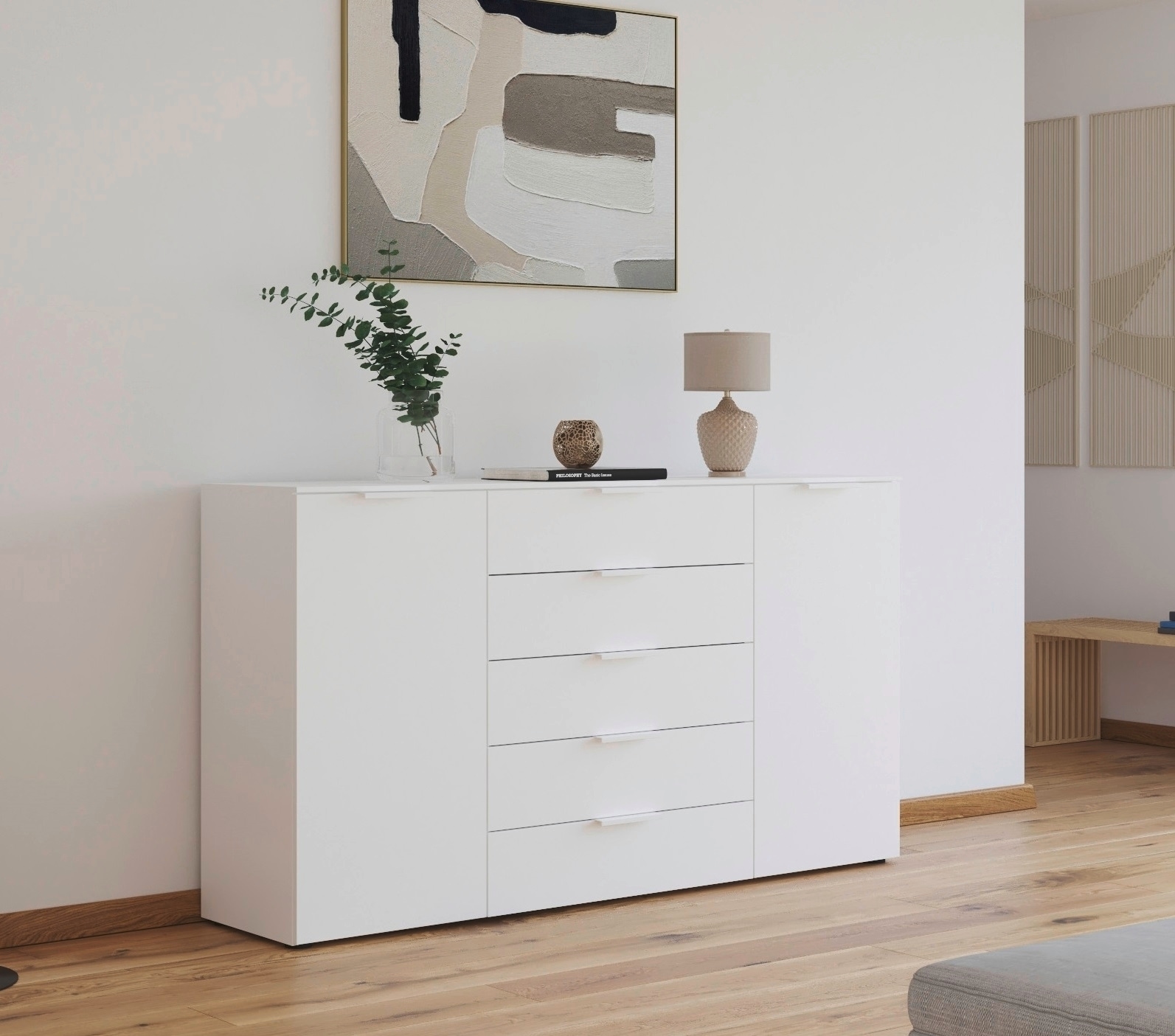 rauch Kommode »Flipp Schubladenkommode Wäscheschrank Schrank Bestseller«, 2-türig mit 5 Schubladen und Soft-Close-Funktion in zwei Breiten