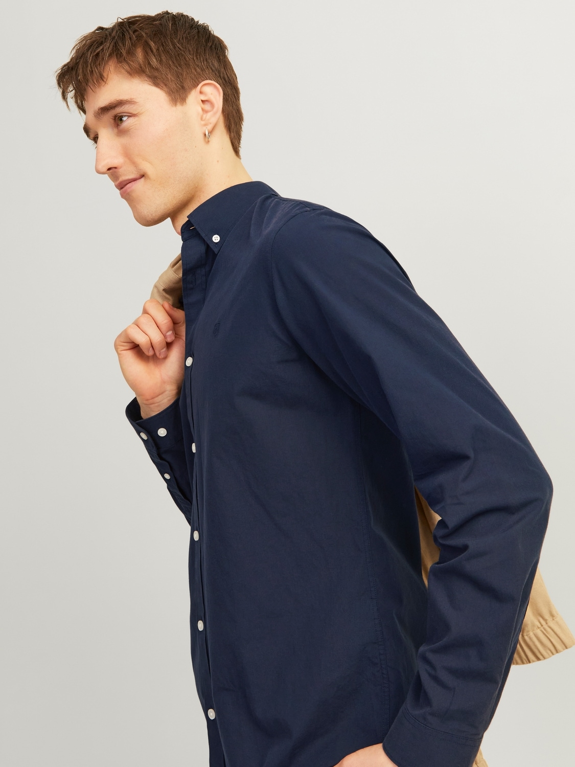 Jack & Jones Langarmhemd »JPRCCPOPLIN LOGO COMFORT SHIRT L/S SN«