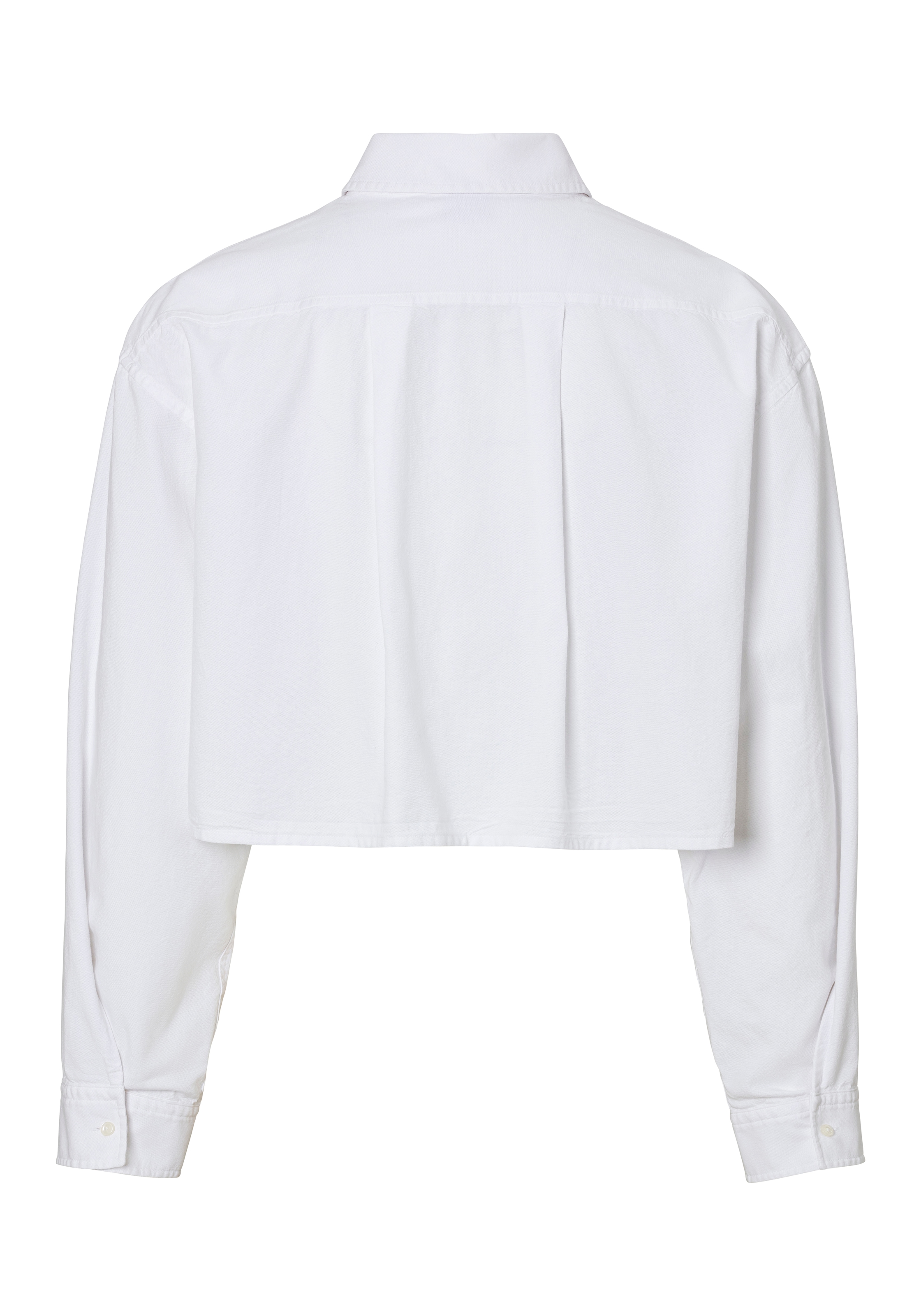 HUGO Blue Klassische Bluse »Erisa«, Oxford Qualität, tonale Logostickerei, Cropped, Style Fashion