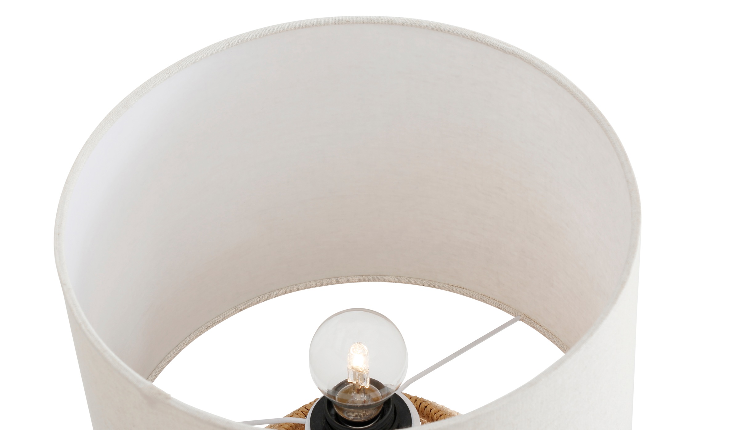 LeGer Home by Lena Gercke Tischleuchte »Zuri«, 1 flammig, Leuchtmittel E27 | ohne Leuchtmittel, Tischlampe mit Sisal Schnur, Leinenschirm / Stoff - beige