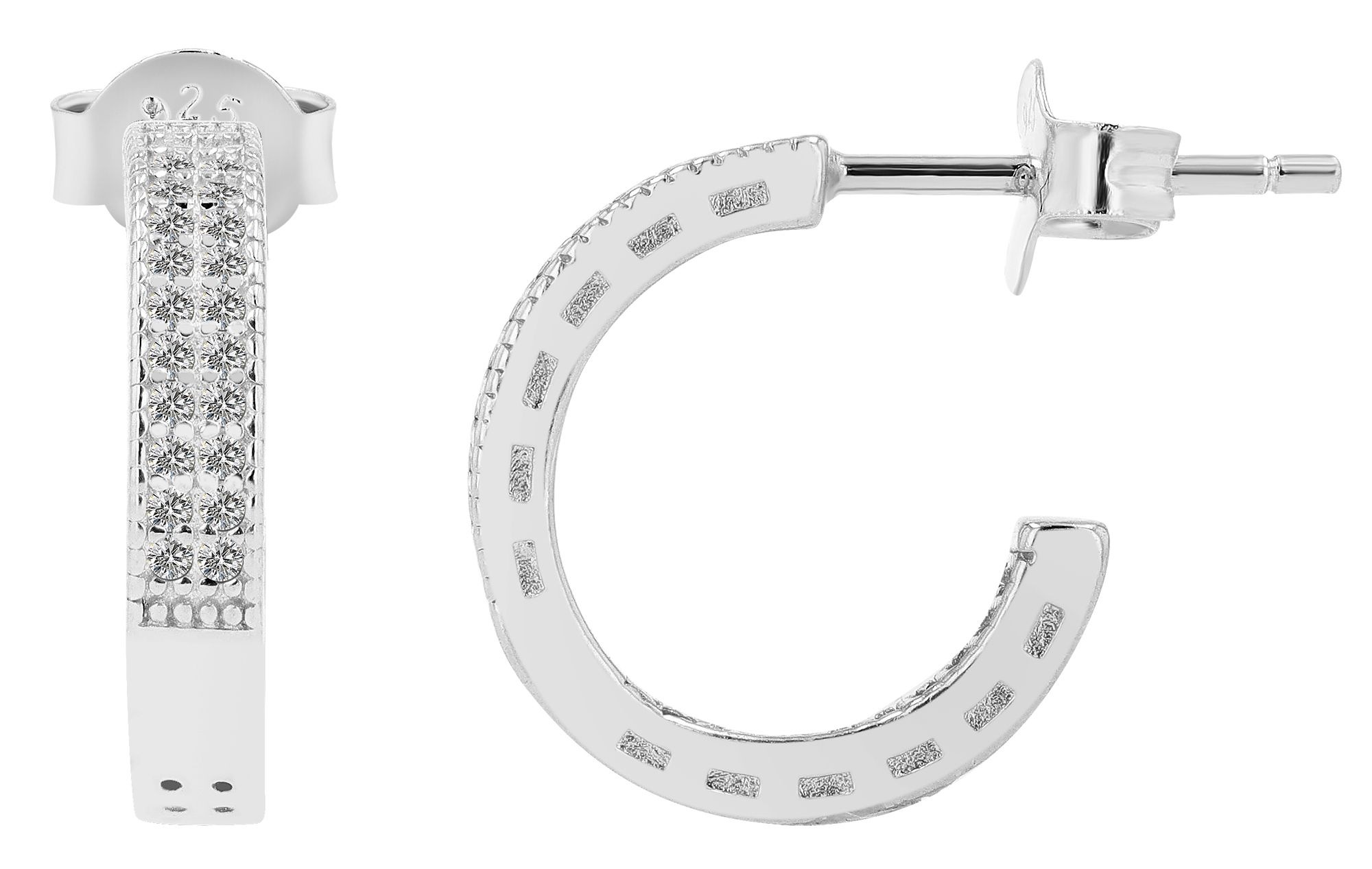 Adelia´s Paar Ohrstecker »Damen Ohrringe ¿ Ohrstecker aus 925 Silber mit Zirkonia«