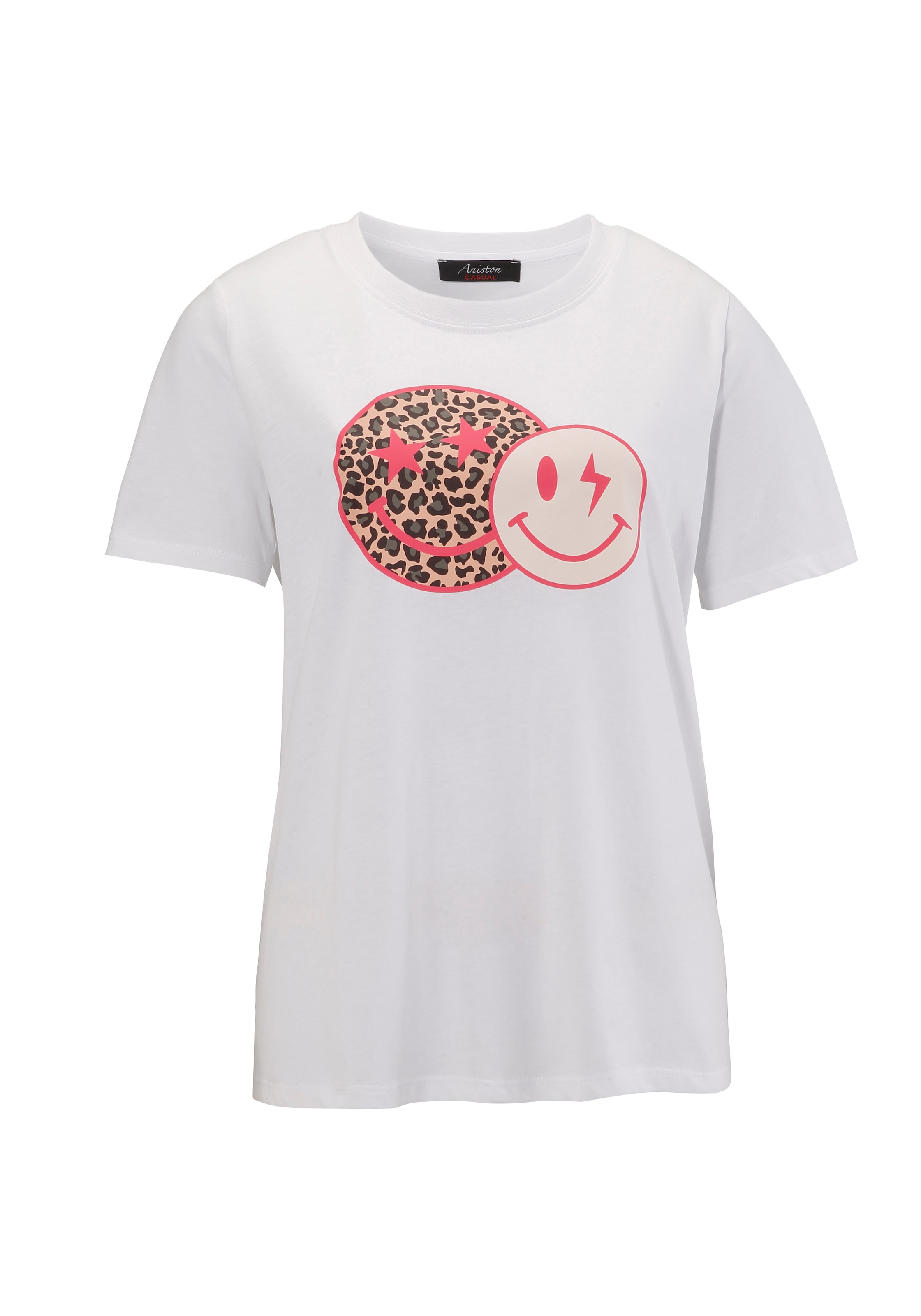Aniston CASUAL T-Shirt, mit coolen Smileys bedruckt