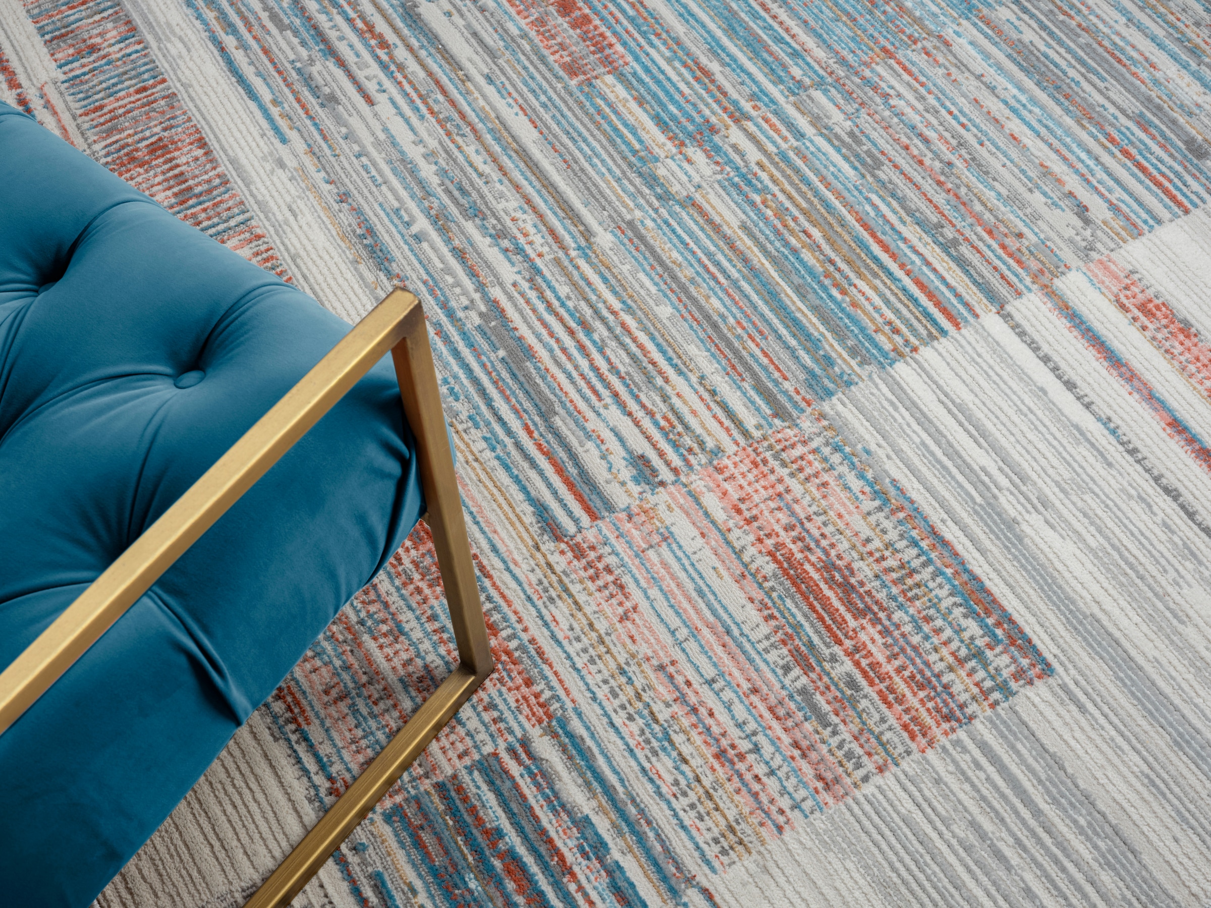 OTTO home Teppich »Ziven« rechteckig 8 mm Höhe Kurzflor, modern bunt pflegeleicht, Hoch Tief, Wohnzimmer