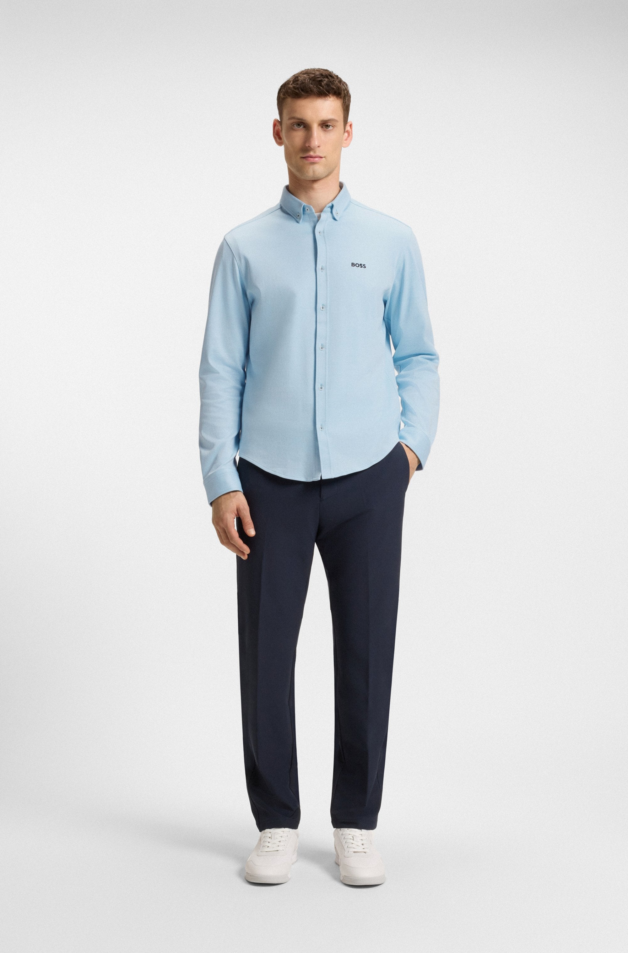 BOSS GREEN Langarmhemd »B Motion L«, softe Baumwolle, Vier-Wege-Stretch, knitterfrei