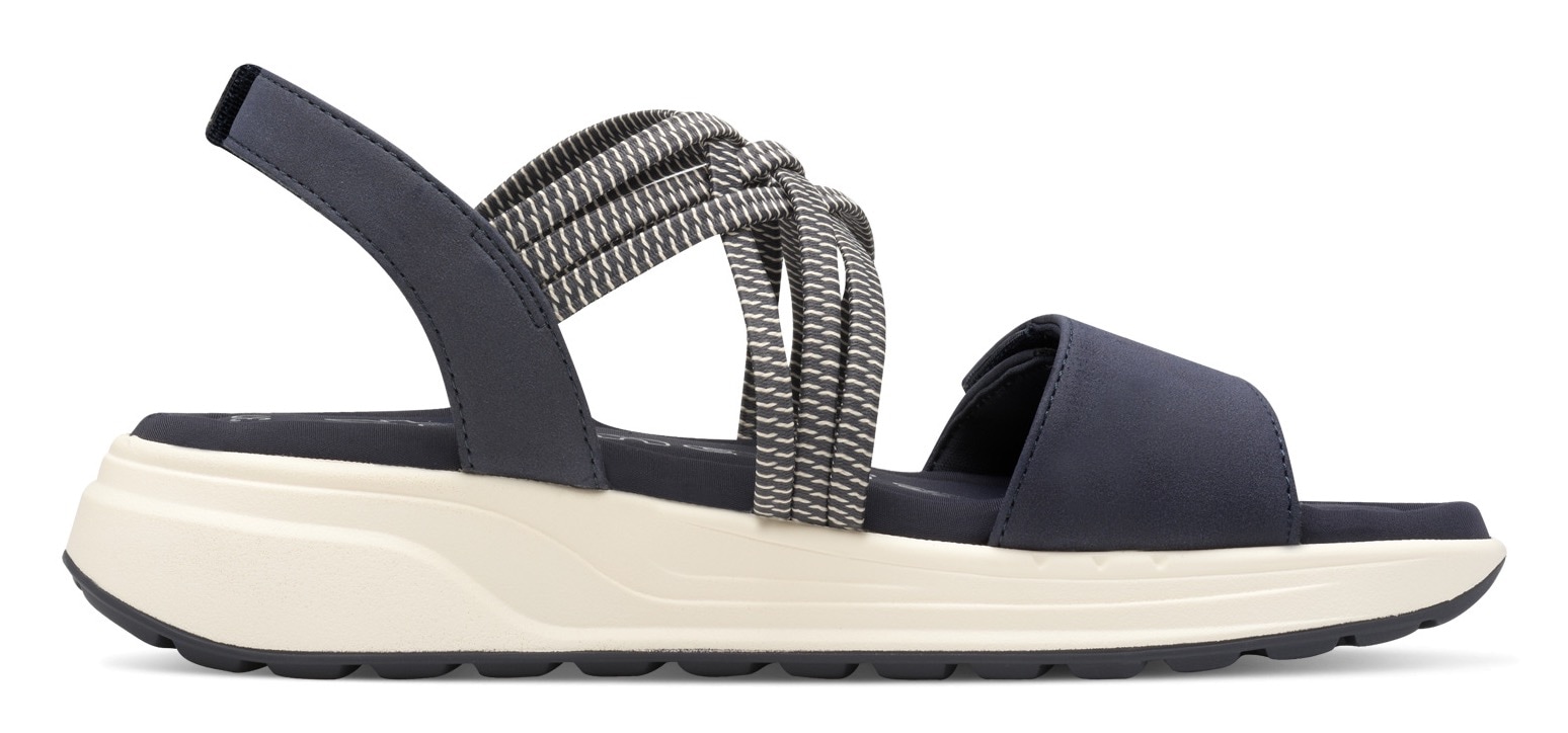 Tamaris Keilsandalette  , Plateau, Bequemschuh, Sandale mit elastischen, überkreuzten Riemchen