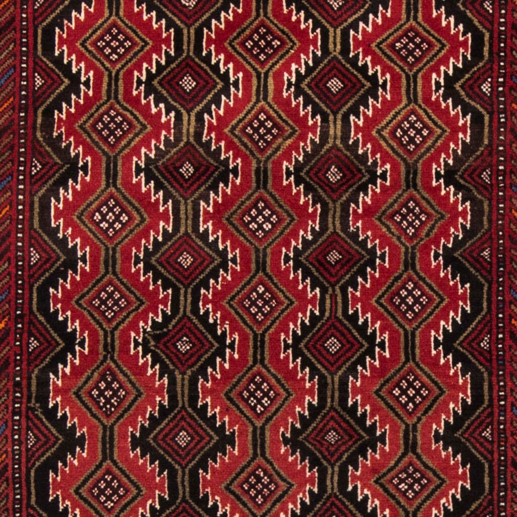 morgenland Hochflor-Läufer »Belutsch Durchgemustert Rosso scuro 219 x 110 cm«, rechteckig