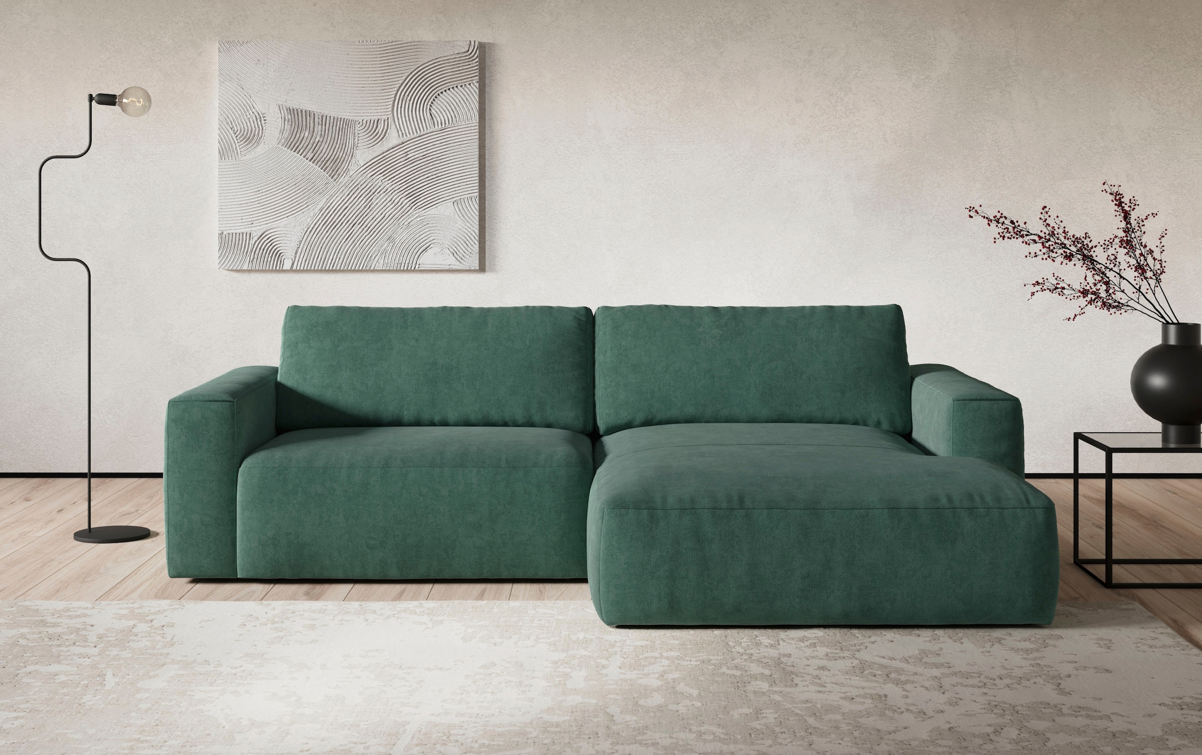 Ecksofa »Lasso L-Form, XL-Sofa«, mit breiter Recamiere im trendigen Cord oder...