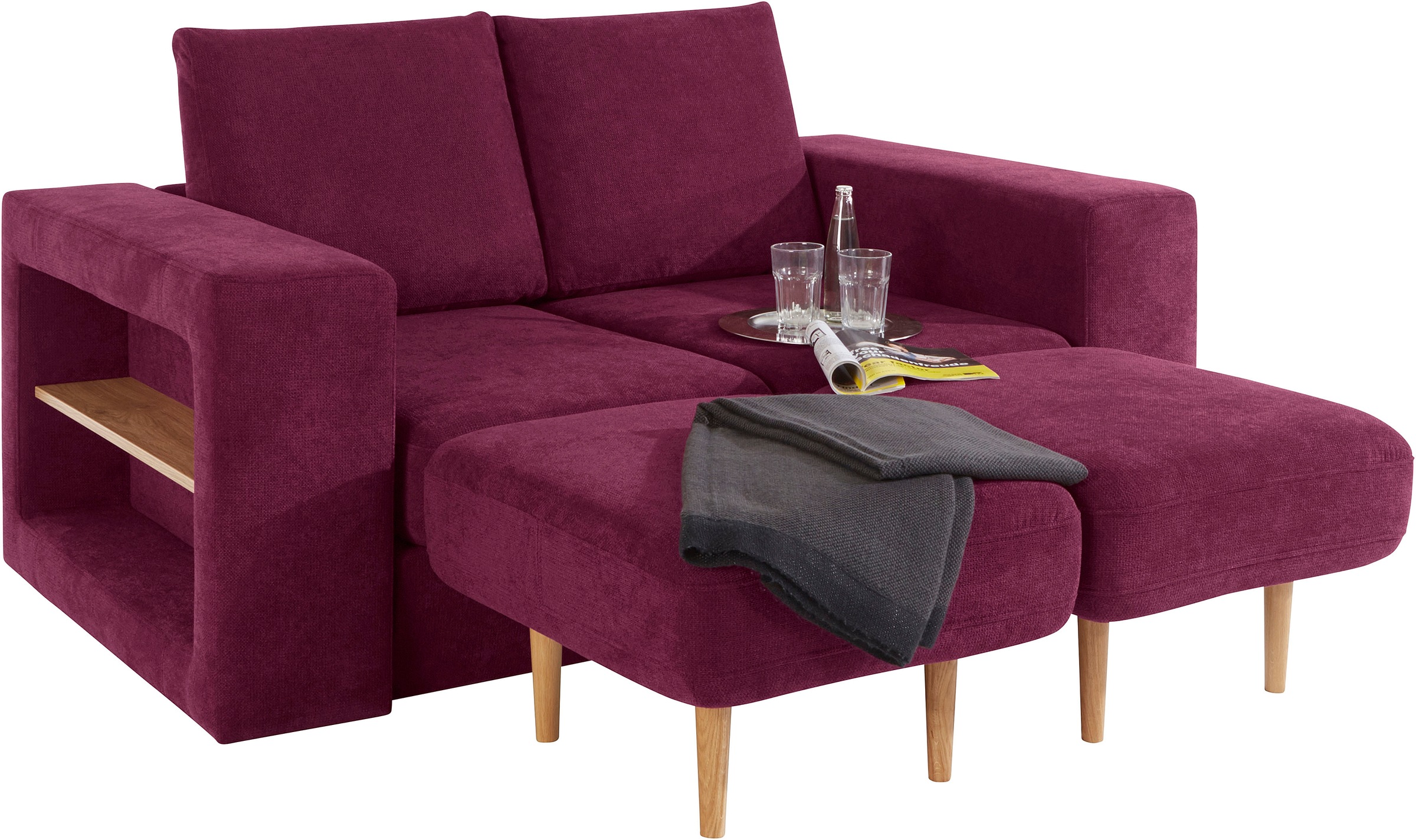 LOOKS by Wolfgang Joop 2-Sitzer »Looksvb«, Verwandlungssofa: aus Sofa wird Sofa mit 2 Hockern, mit Regalfunktion