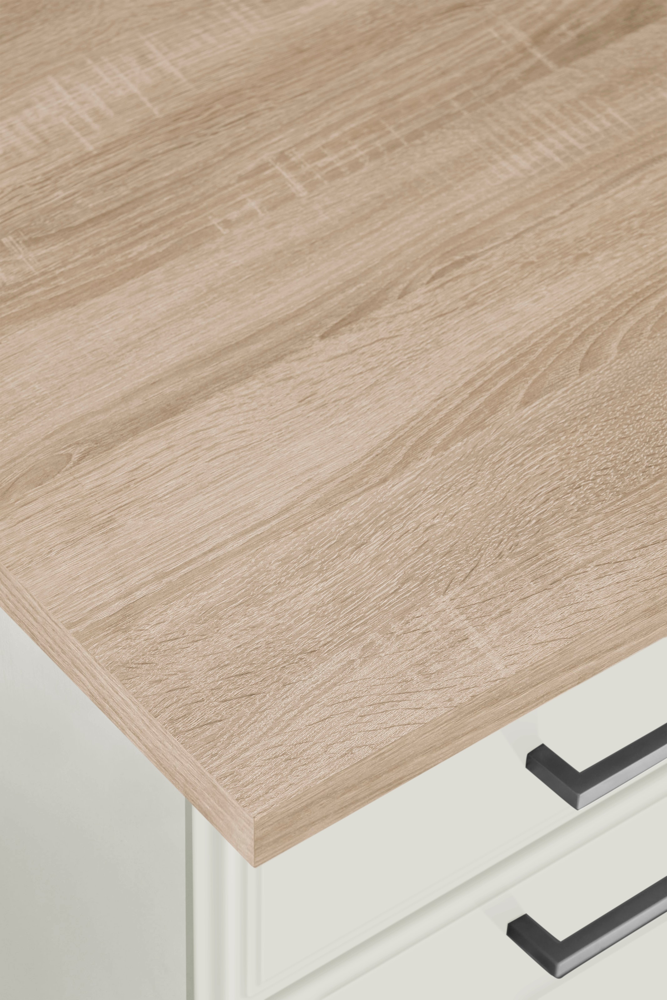 KOCHSTATION Küchenzeile »KS-Stockholm – Küche mit hochwertiger und detailreicher Landhausfront« Breite 280 cm, wahlweise mit E-Geräten,mit MDF-Fronten