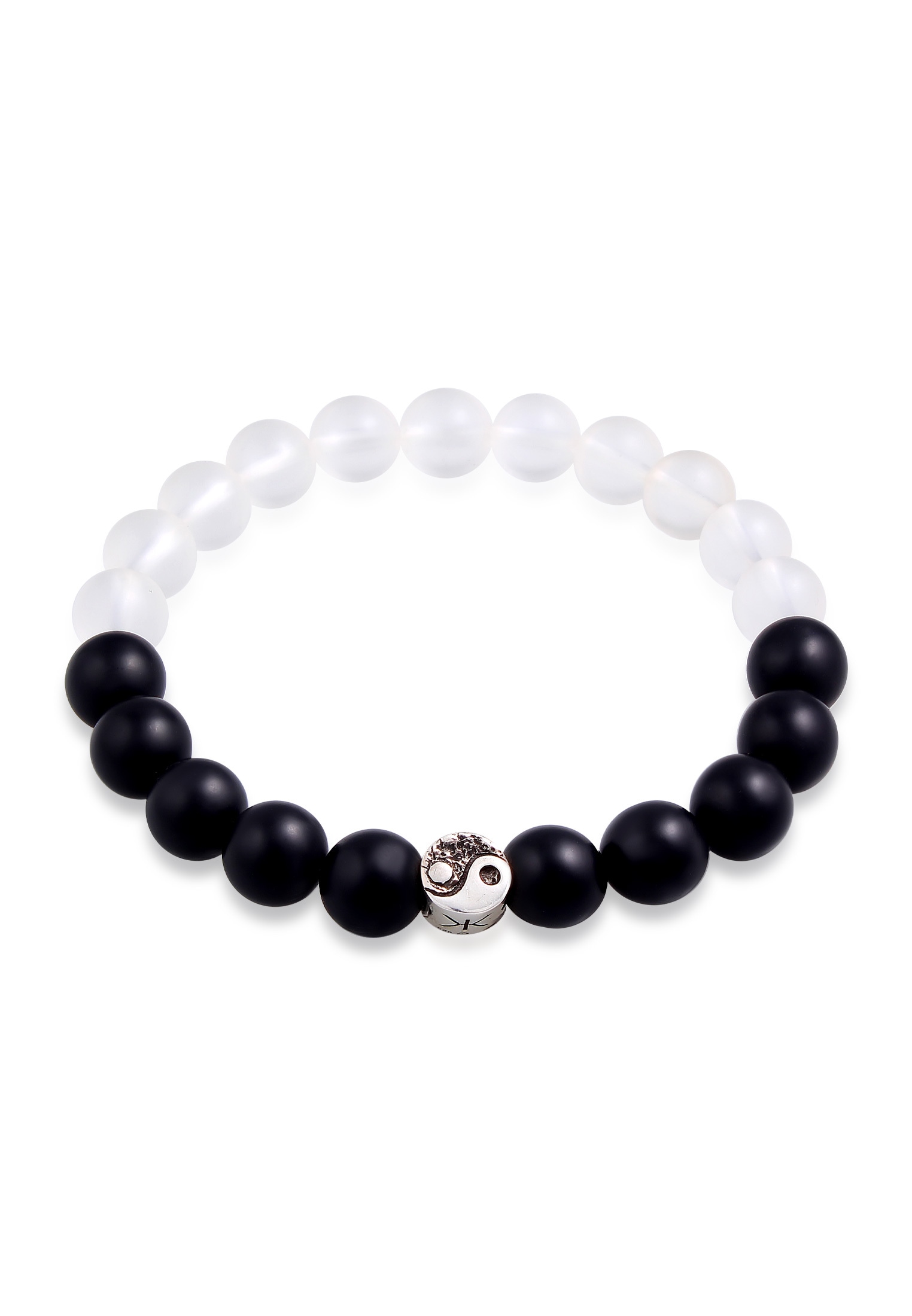 Kuzzoi Armkette »Armband Yin Yang Bead Onyx Kristall Perlen 925 Silber«