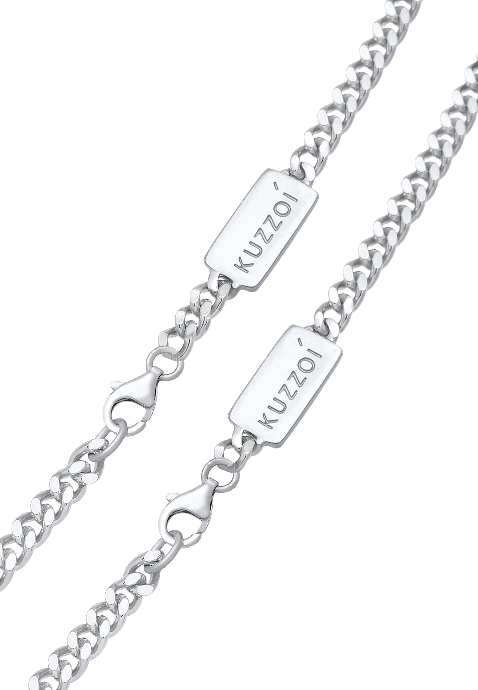 Kuzzoi Ketten und Armband Set »Schmuckset Panzerketten Armband und Kette Basic 925 Silber« ()