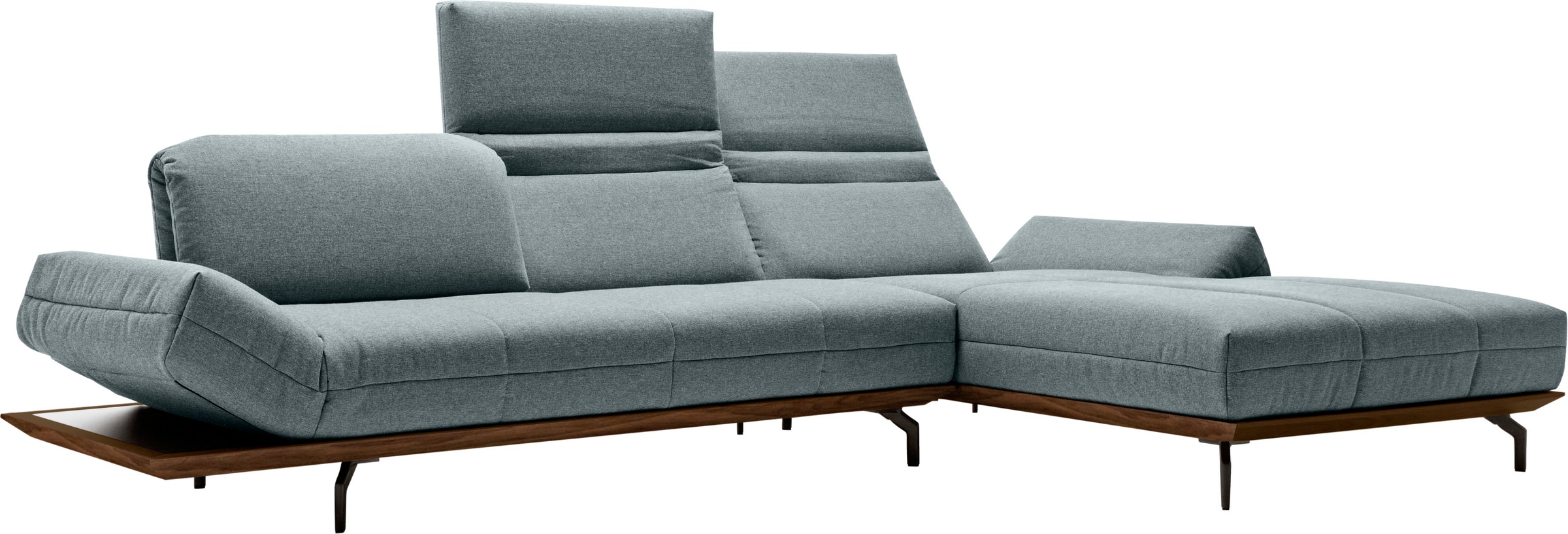Creation BY ROLF BENZ Ecksofa »CR.420, Designecksofa, L-Form«, in 2 Qualitäten, Holzrahmen in Eiche Natur oder Nußbaum, Breite 293 cm