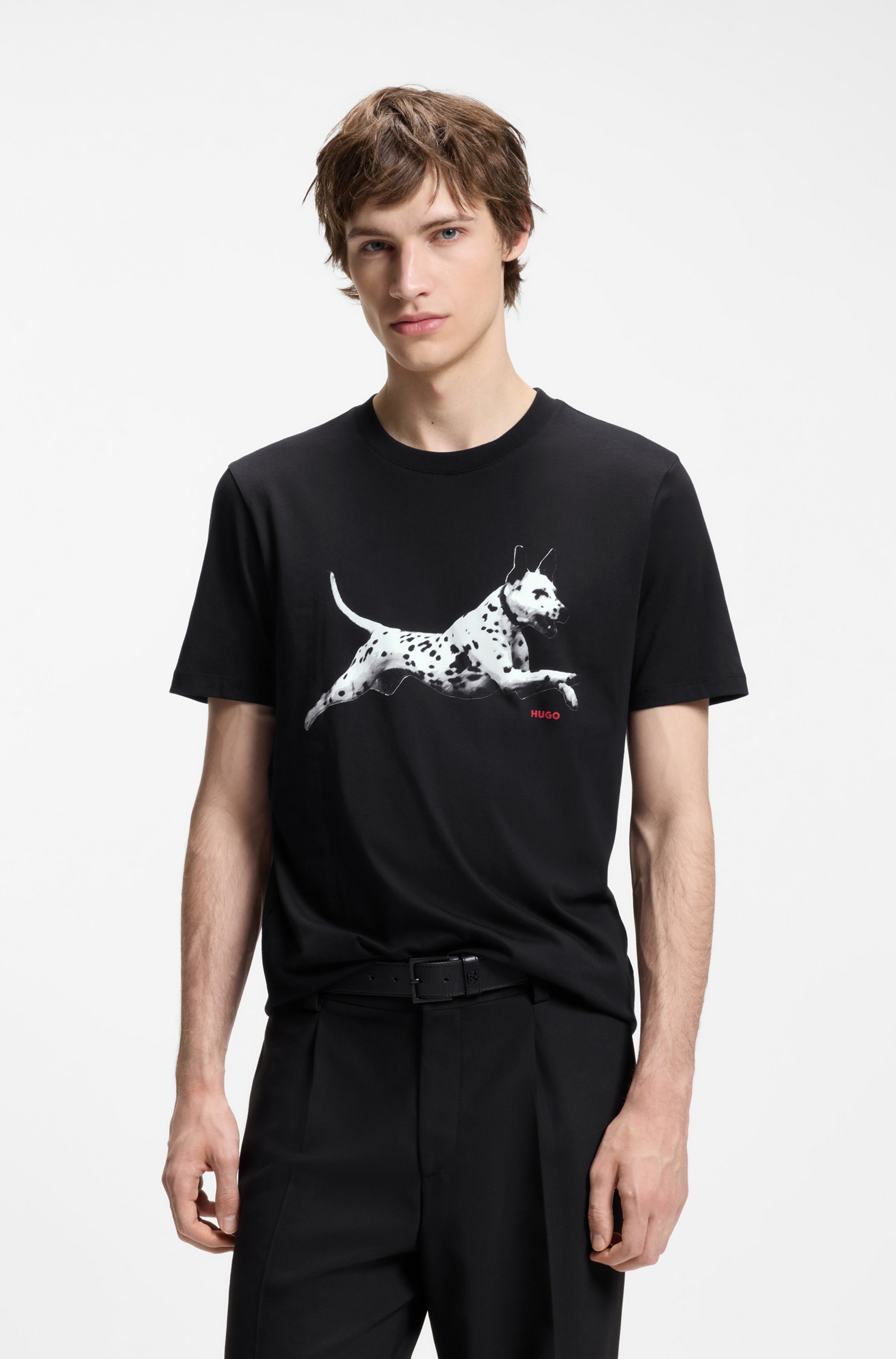 HUGO T-Shirt »Dirunn« Reine Baumwolle, Rundhalsausschnitt, Regular Fit