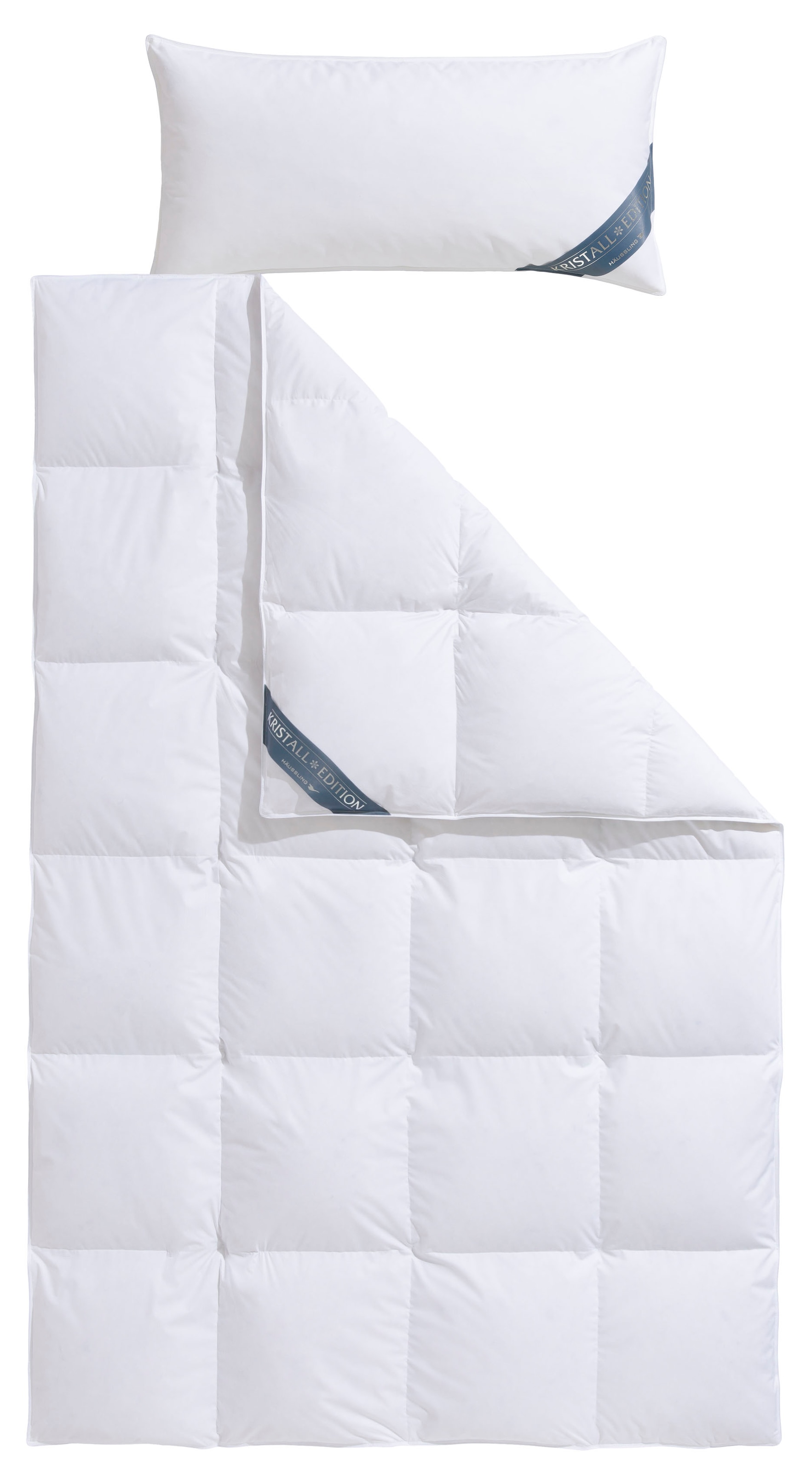 Haeussling Daunenbettdecke + Kopfkissen »Kristall Edition«, (Spar-Set), Spar-Set in verschiedenen Wärmeklasssen