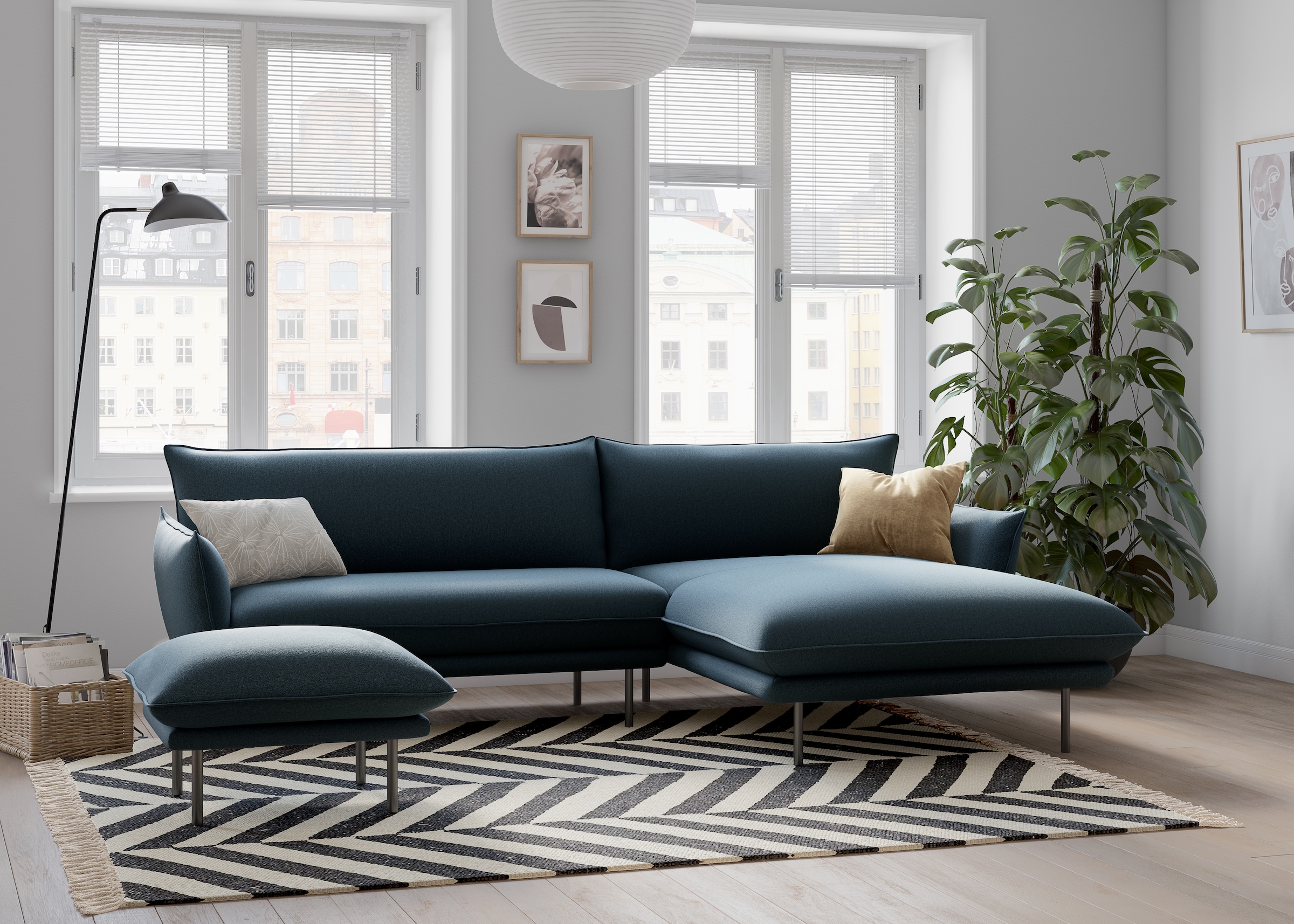 andas Polsterhocker »Stine«, Besonderes Design durch Kissenoptik und Keder, by Morten Georgsen