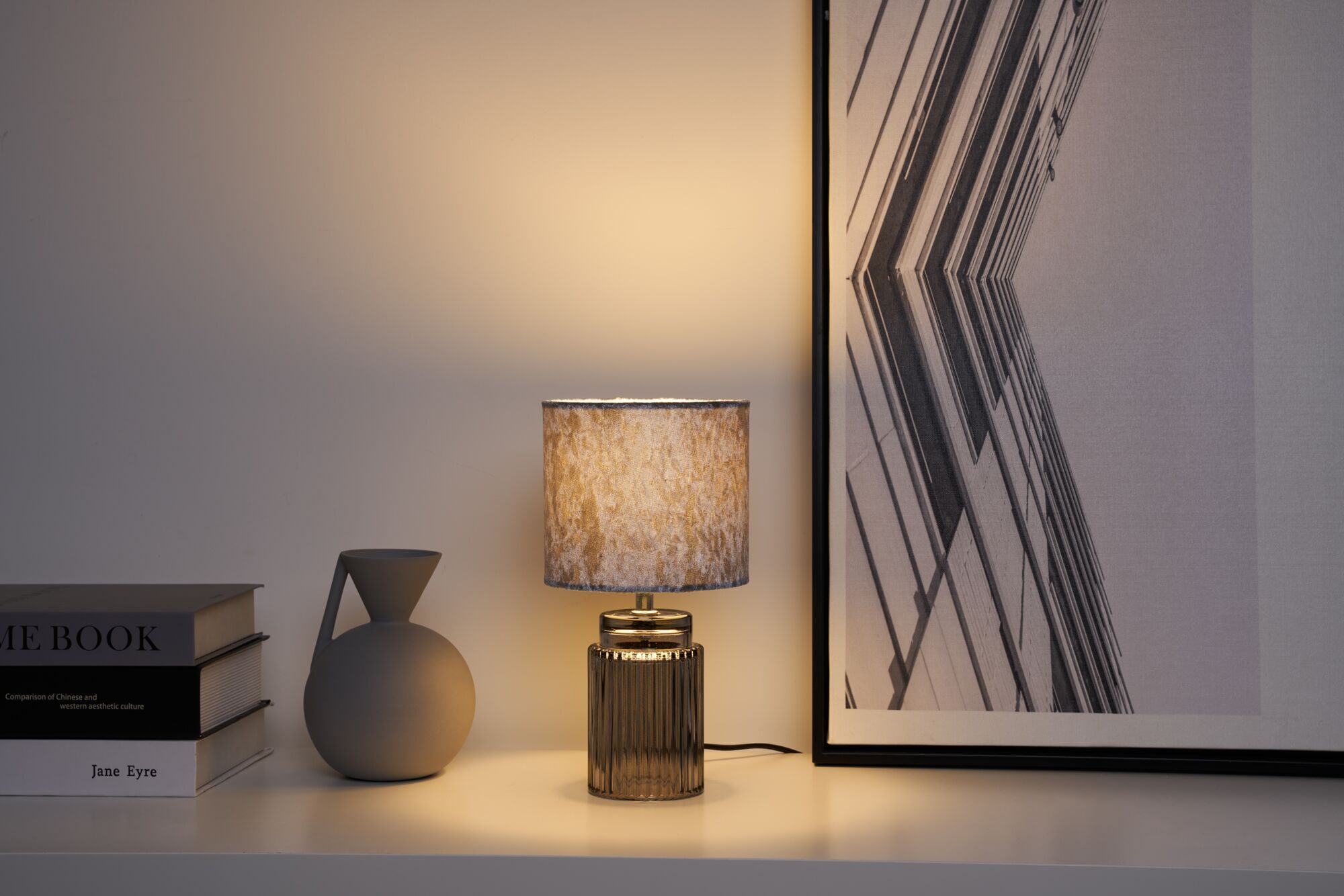 Pauleen Tischleuchte »Classy Velvet max20W Grau/Rauchglas 230V Samt/Glas«, 1 flammig, Leuchtmittel E14 | ohne Leuchtmittel, E14, Ein-/Ausschalter