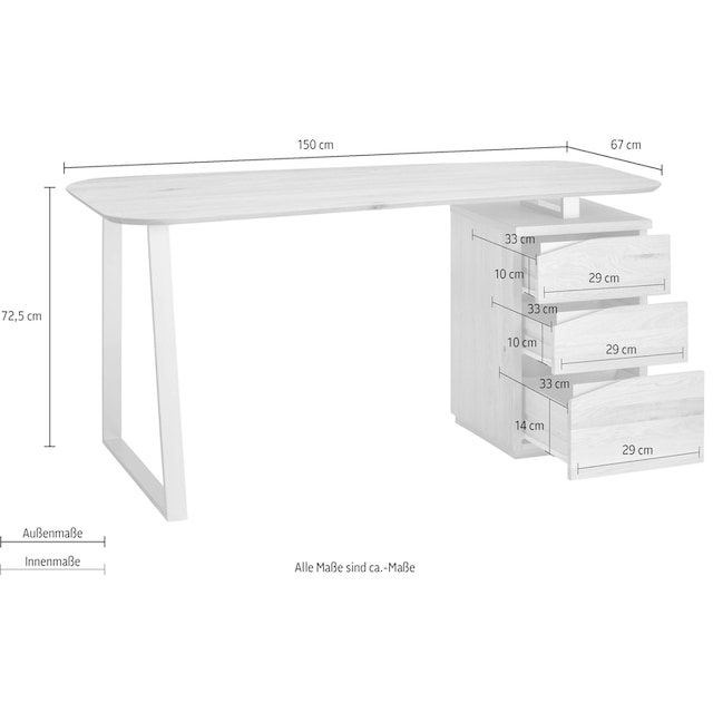 VOGL Möbelfabrik Schreibtisch »Erik«, Breite 150 cm bequem kaufen