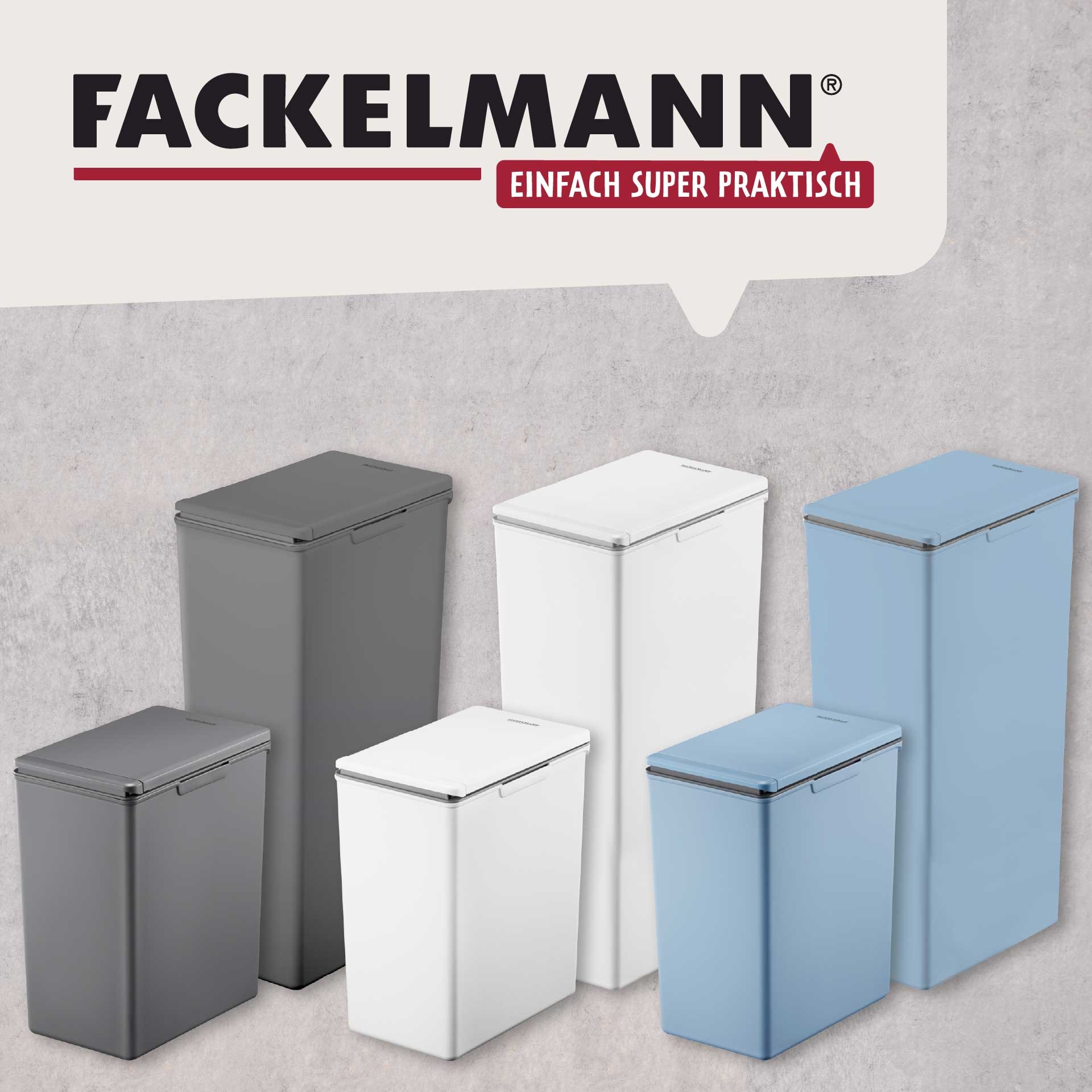 FACKELMANN Mülleimer »OSLO, Touch Abfalleimer« 1 Behälter ideal als Mehrfachsammler, leicht & robust mit sanfter Touch-Öffnung