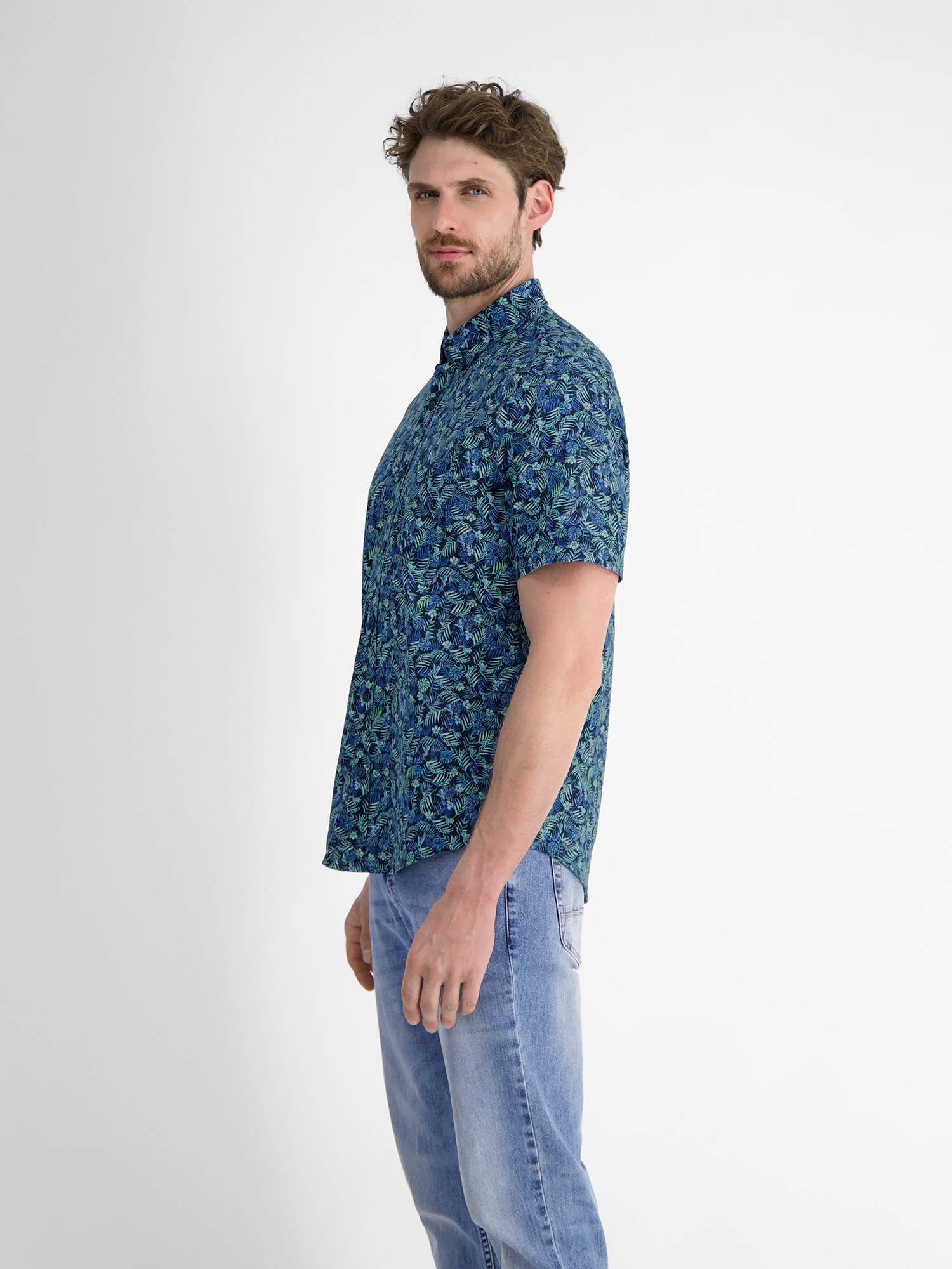 LERROS Kurzarmhemd »LERROS Herren Sommerhemd, floral bedruckt«