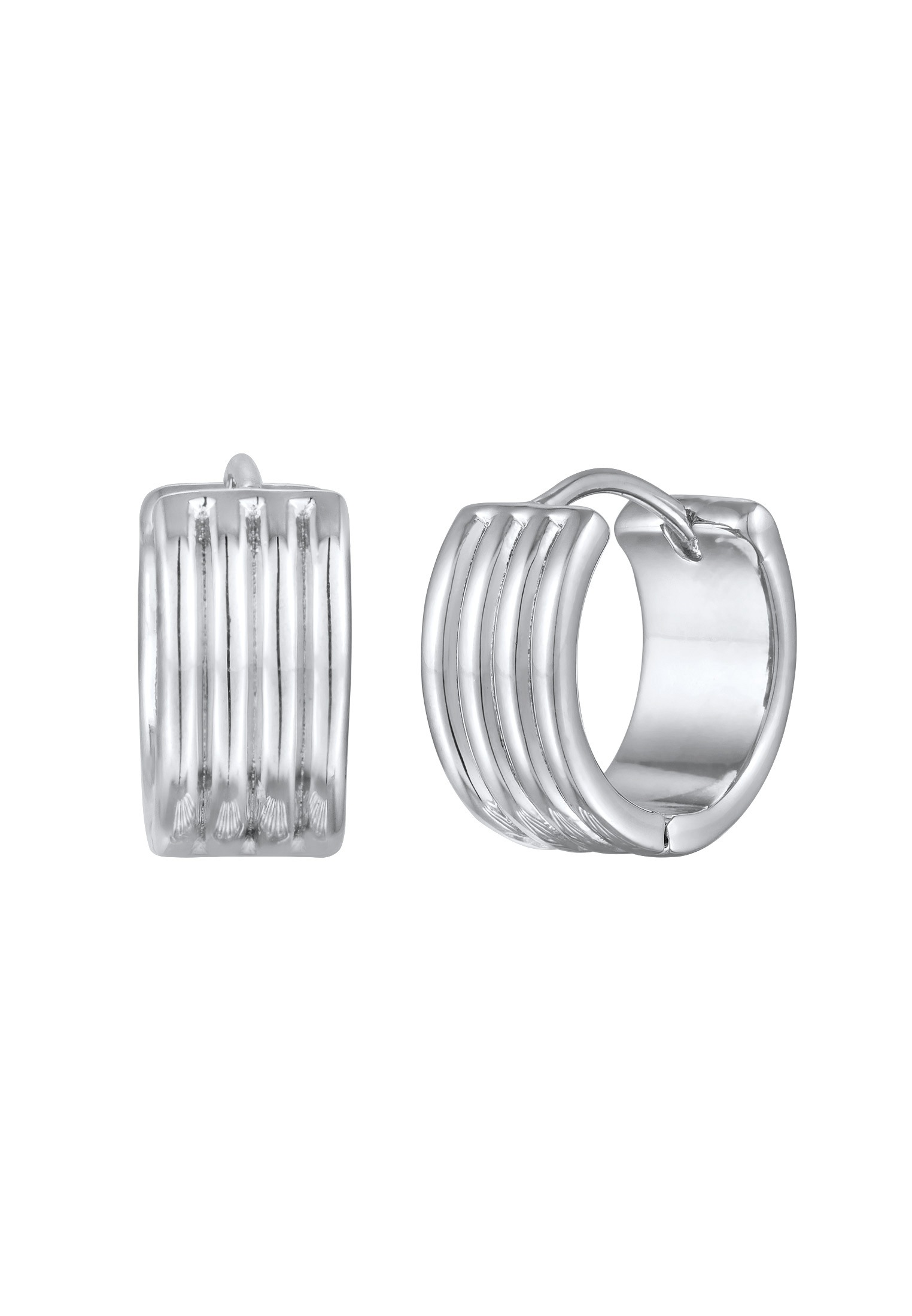 Elli Paar Creolen »Ohrringe Creolen Rillen Struktur Goldfarben«