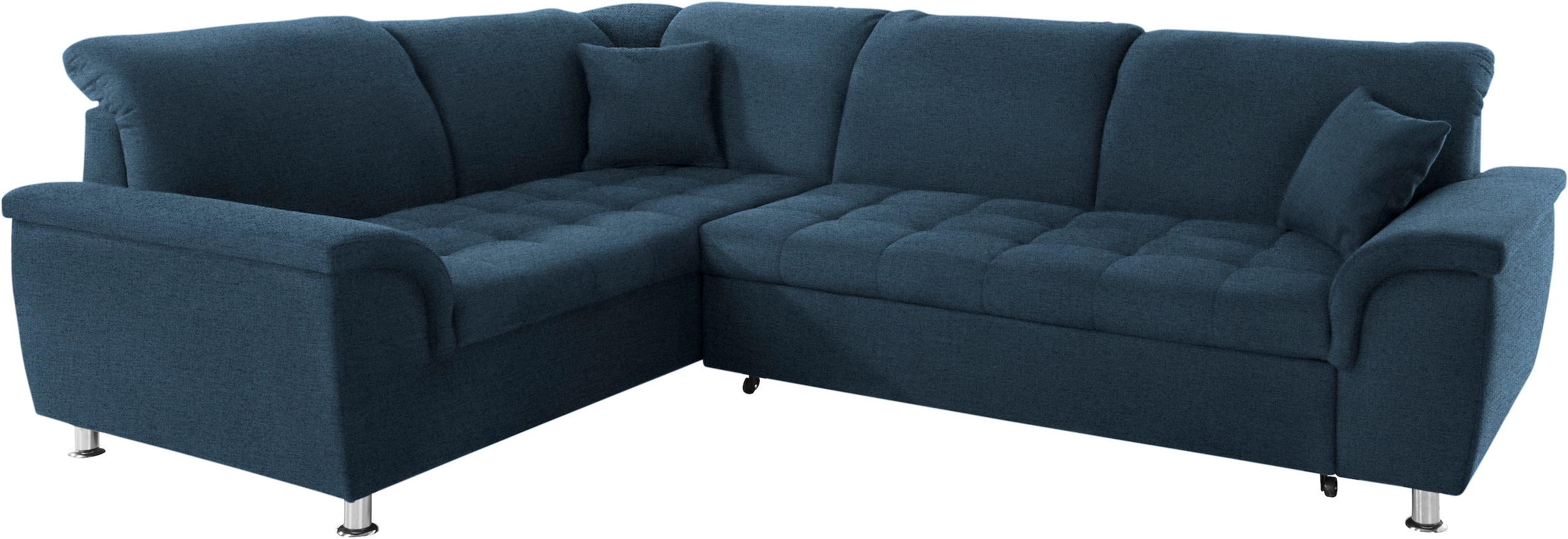 DOMO collection Ecksofa »FRANZI zeitlos und elegant, moderne Sitzheftung, L-Form« wahlweise mit Kopfteilverstellung (dann Breite: 275 cm)